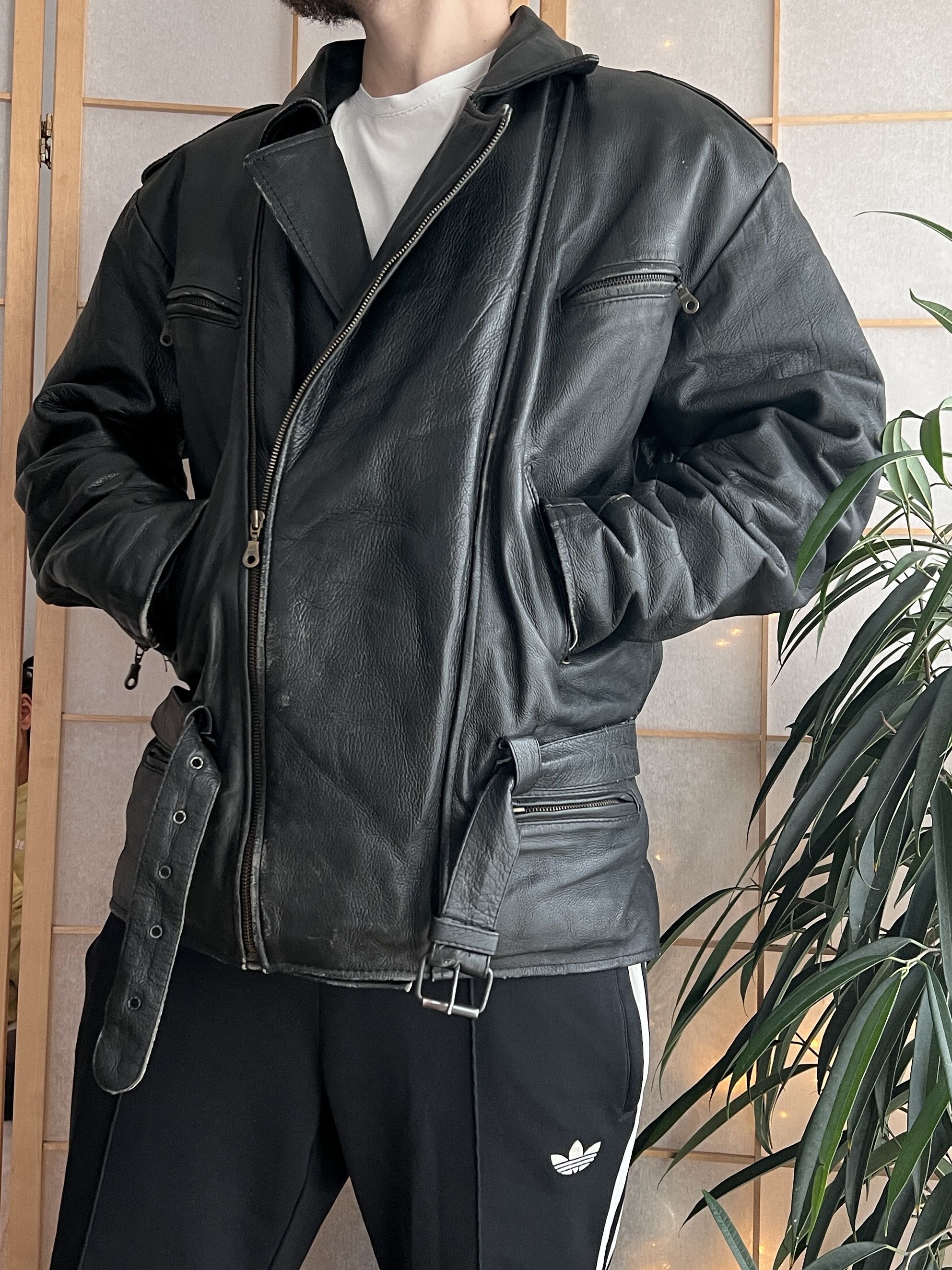 Japanese Brand Vintage 90s racing leather bomber jacket biker y2k punk rare Size US L / EU 52-54 / 3 - 10 Thumbnail