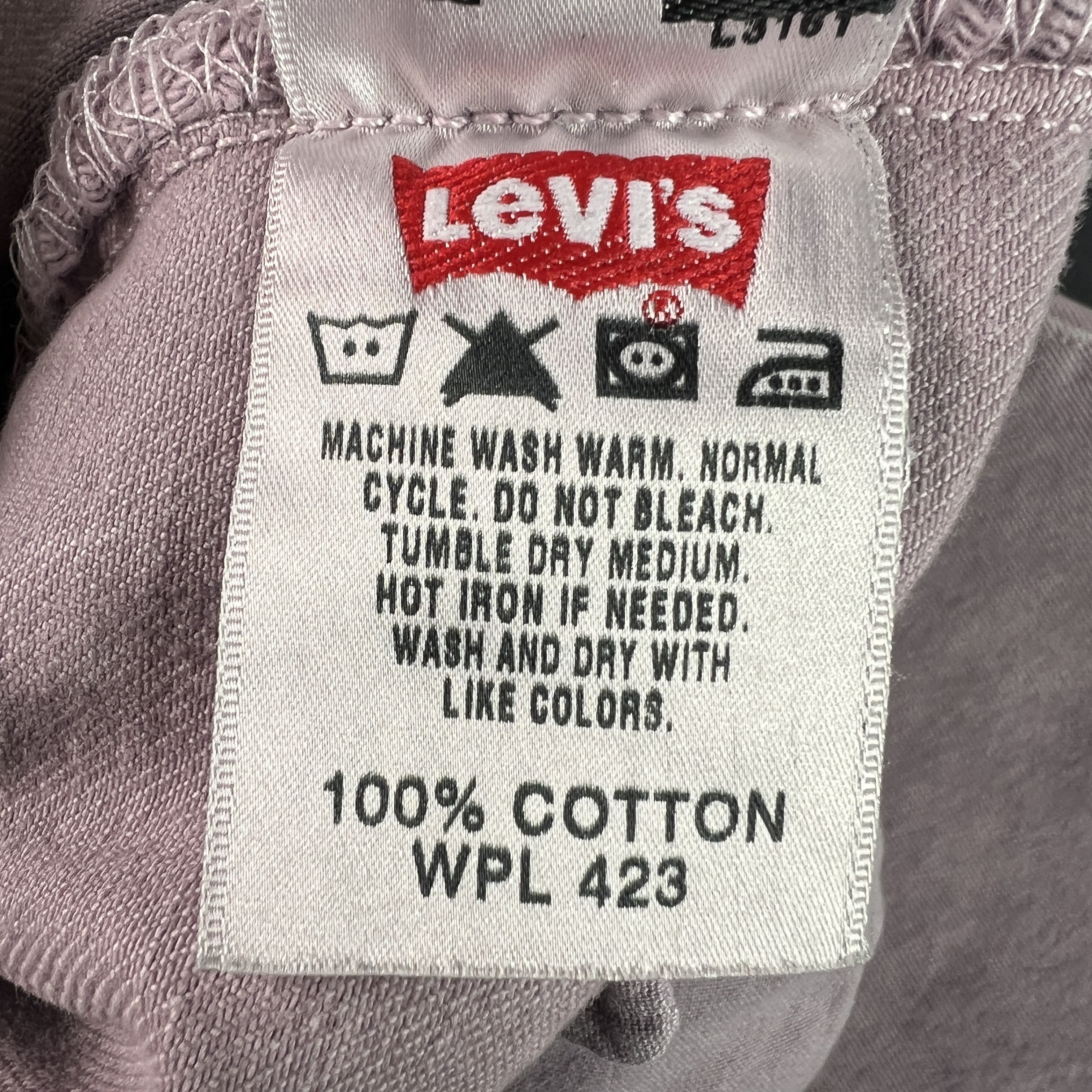 Levi's Y2K Levis Jeans Mid Rise Ankle Straight Purple Raw Hem Denim Size 29" - 10 Thumbnail