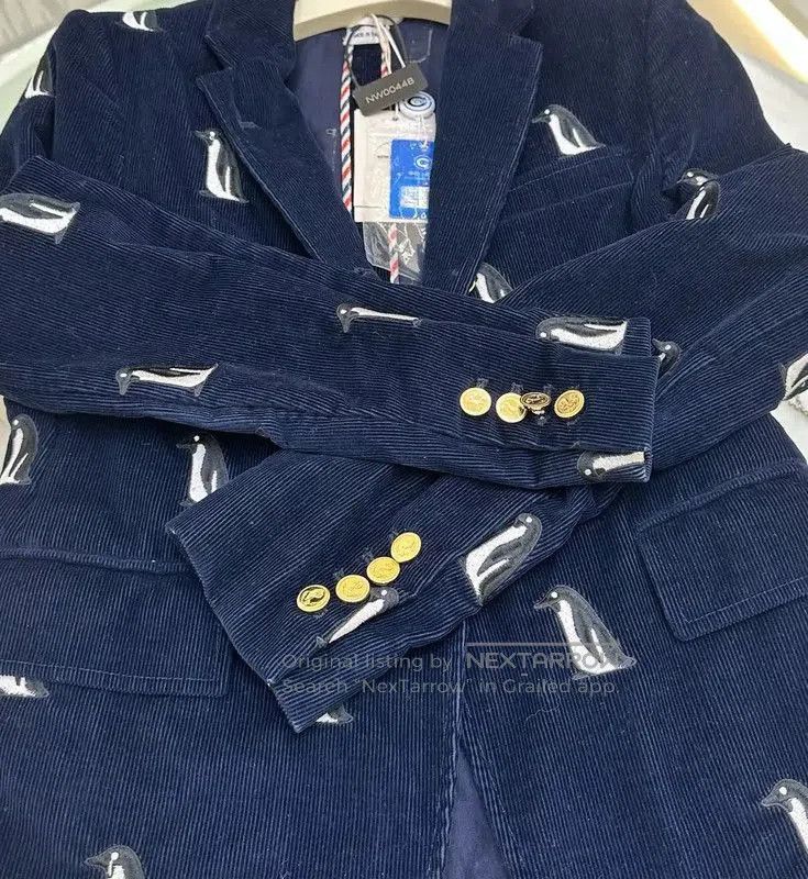 Thom Browne Thom Browne Navy Blue Cotton Long Sleeve Jacket . Size US S / EU 44-46 / 1 - 7 Thumbnail