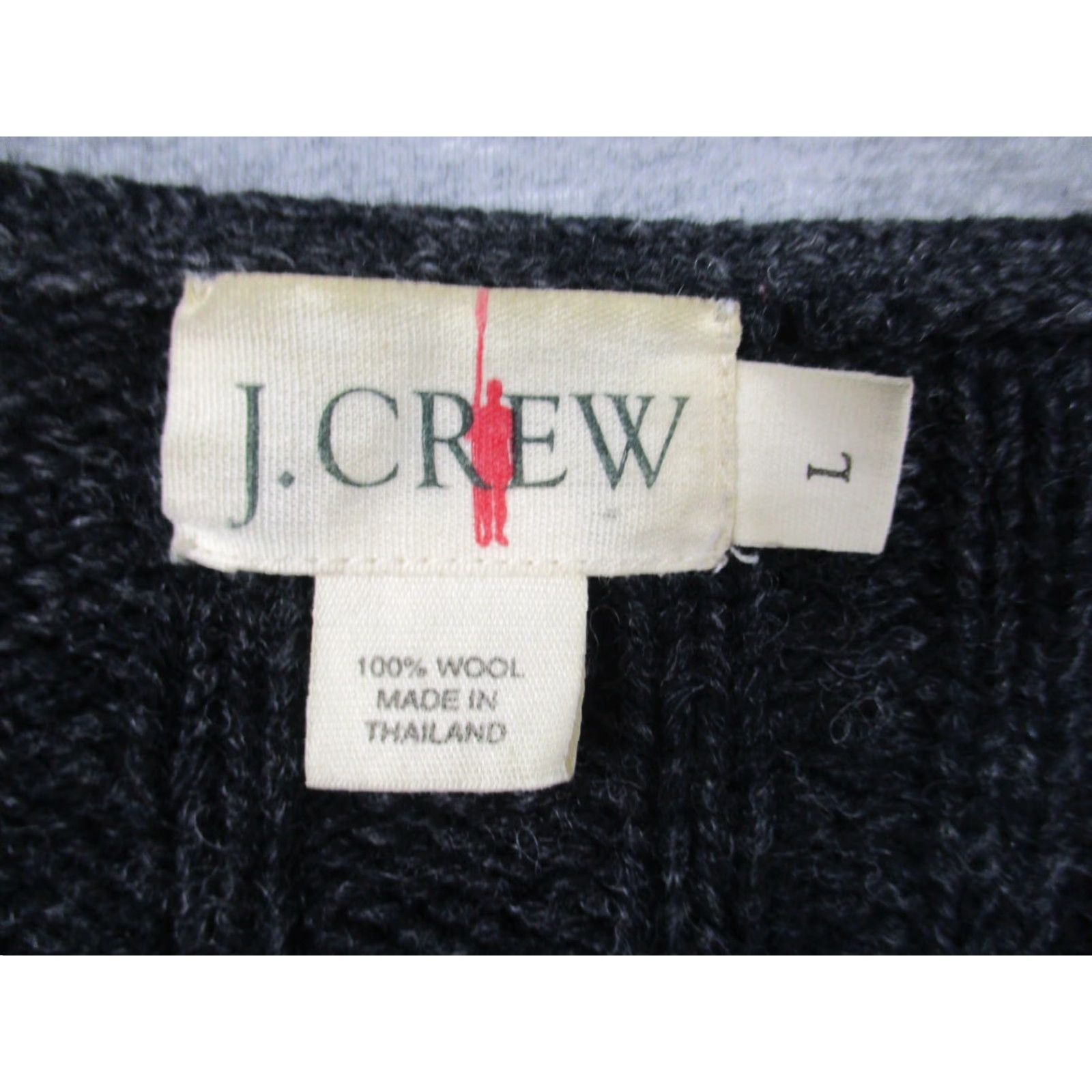 J.Crew VINTAGE J. CREW Sweater Mens Large Gray Wool Knit Fisherman Crew Neck Pullover Winter Fall Spring Outdoor Classic 90s Mens Size US L / EU 52-54 / 3 - 2 Thumbnail