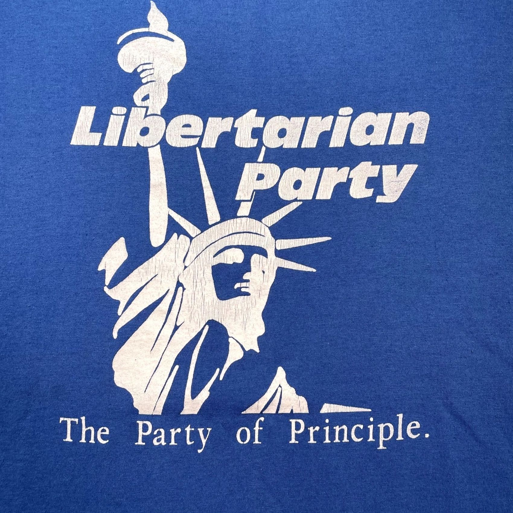 Vintage VINTAGE Libertarian Party Shirt Mens XL Blue Statue of Liberty Graphic Tee USA 90s Size US XL / EU 56 / 4 - 2 Thumbnail
