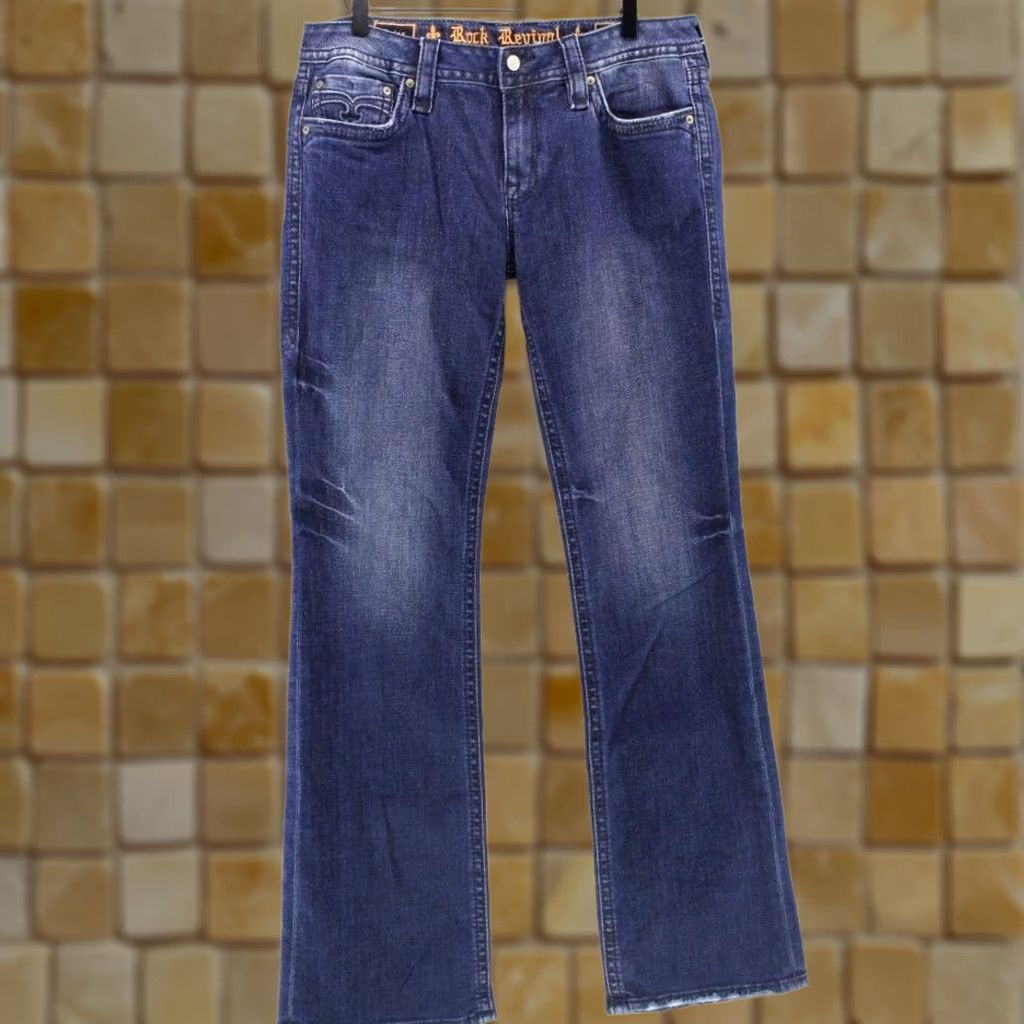 Vintage Rock Revival Women's Julee Boot Cut Denim Blue Jeans Sz 32x32 NEW Regular Pants Size 24" / US 00 / IT 34 - 1 Thumbnail