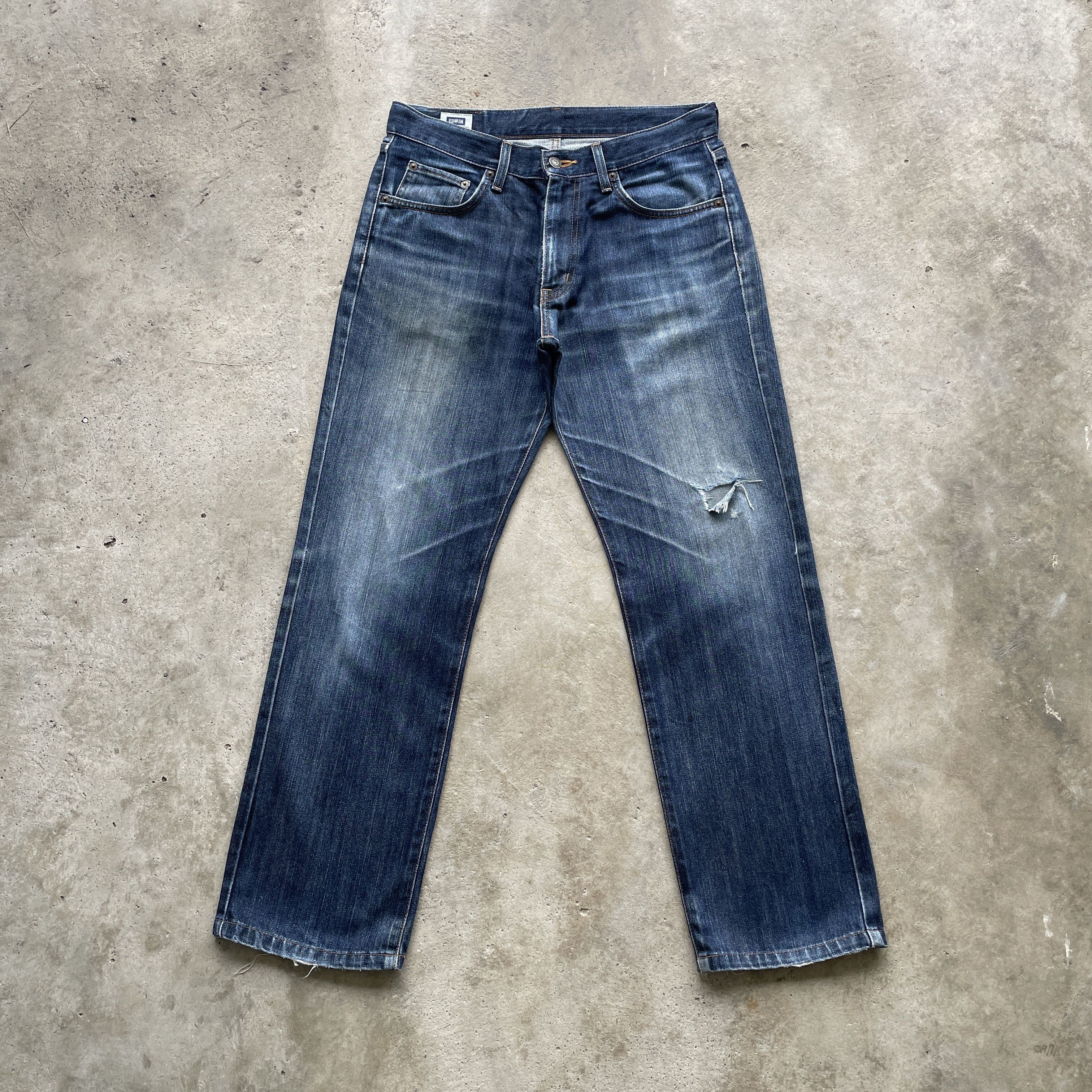 Edwin W32x29 Vintage Edwin Jeans Distressed Denim Faded Pants Size US 32 / EU 48 - 2 Thumbnail