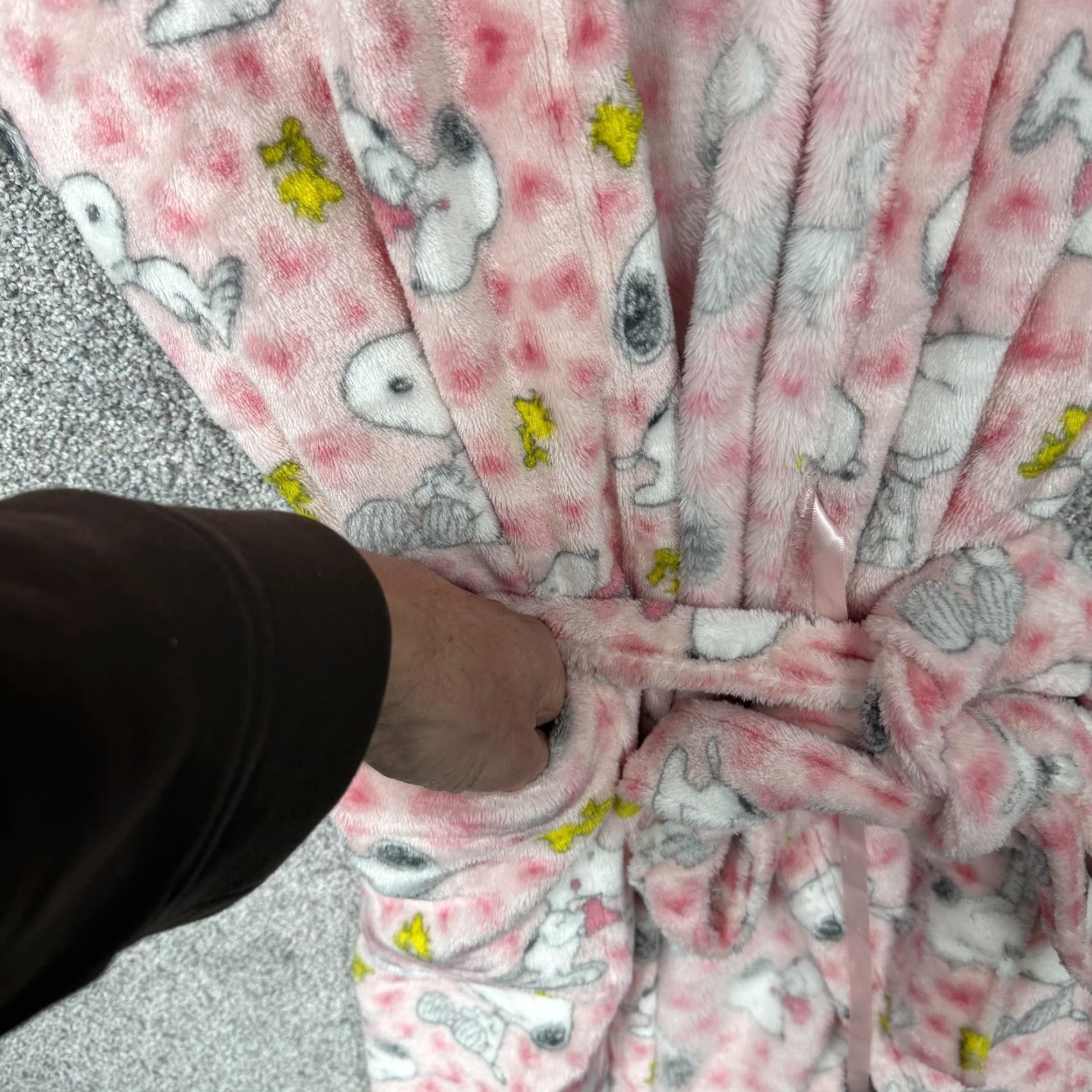Peanuts Peanuts Robe Womens M Pink Snoopy Woodstock Hooded Fleece Lounge Cozy Sleepwear Size ONE SIZE - 6 Thumbnail
