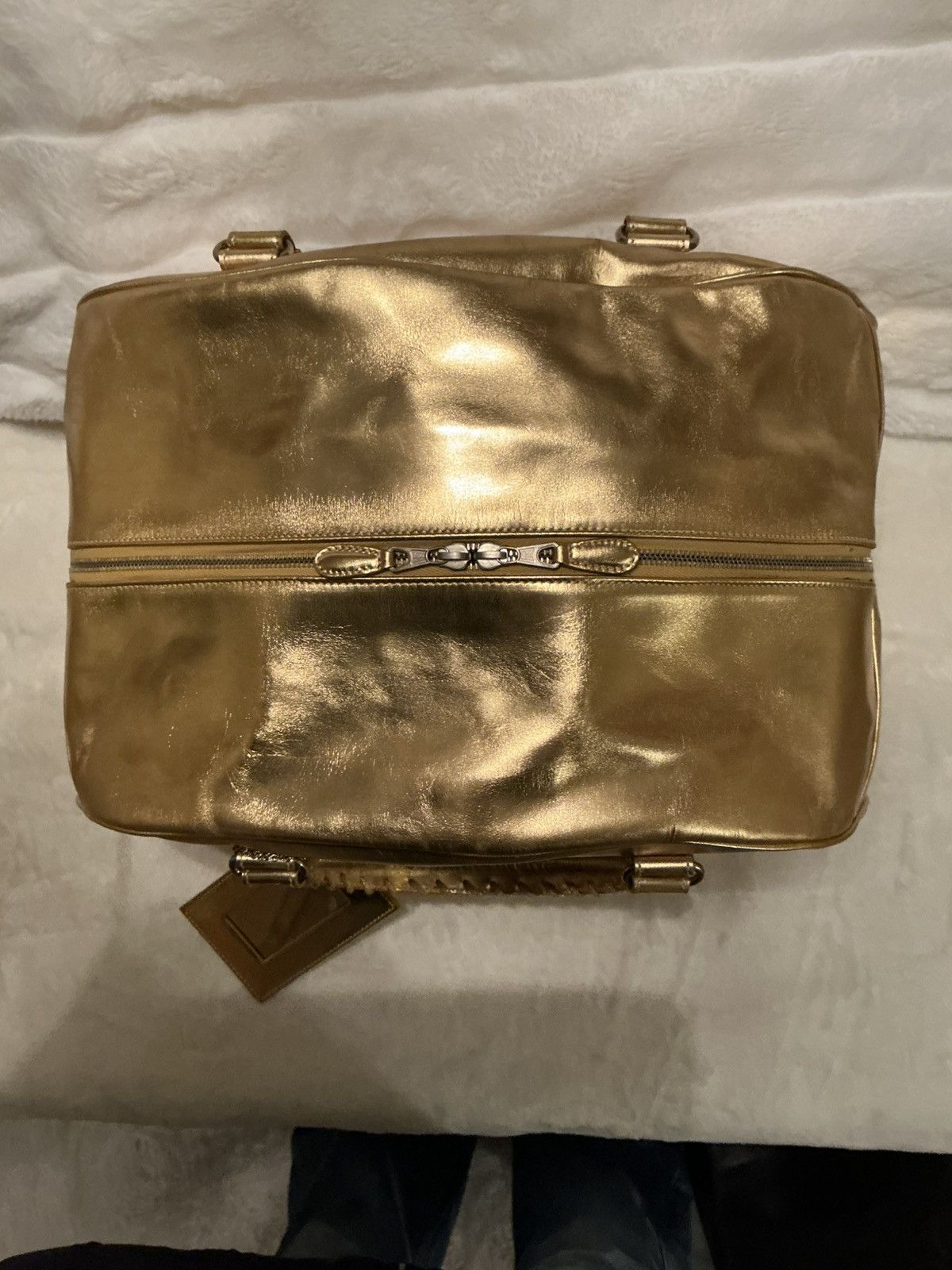 Balenciaga Balenciaga Metallic Gold Bowling Handbag Size ONE SIZE - 7 Thumbnail