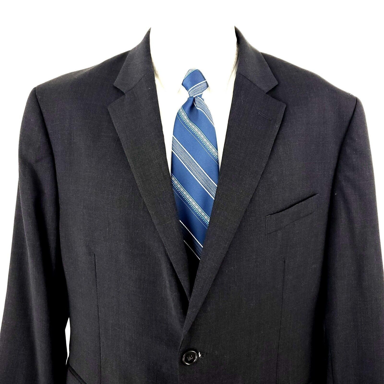 Pronto Uomo Pronto Uomo Wool 2 Button Suit Jacket 44R Gray Blazer Size 44R - 1 Thumbnail