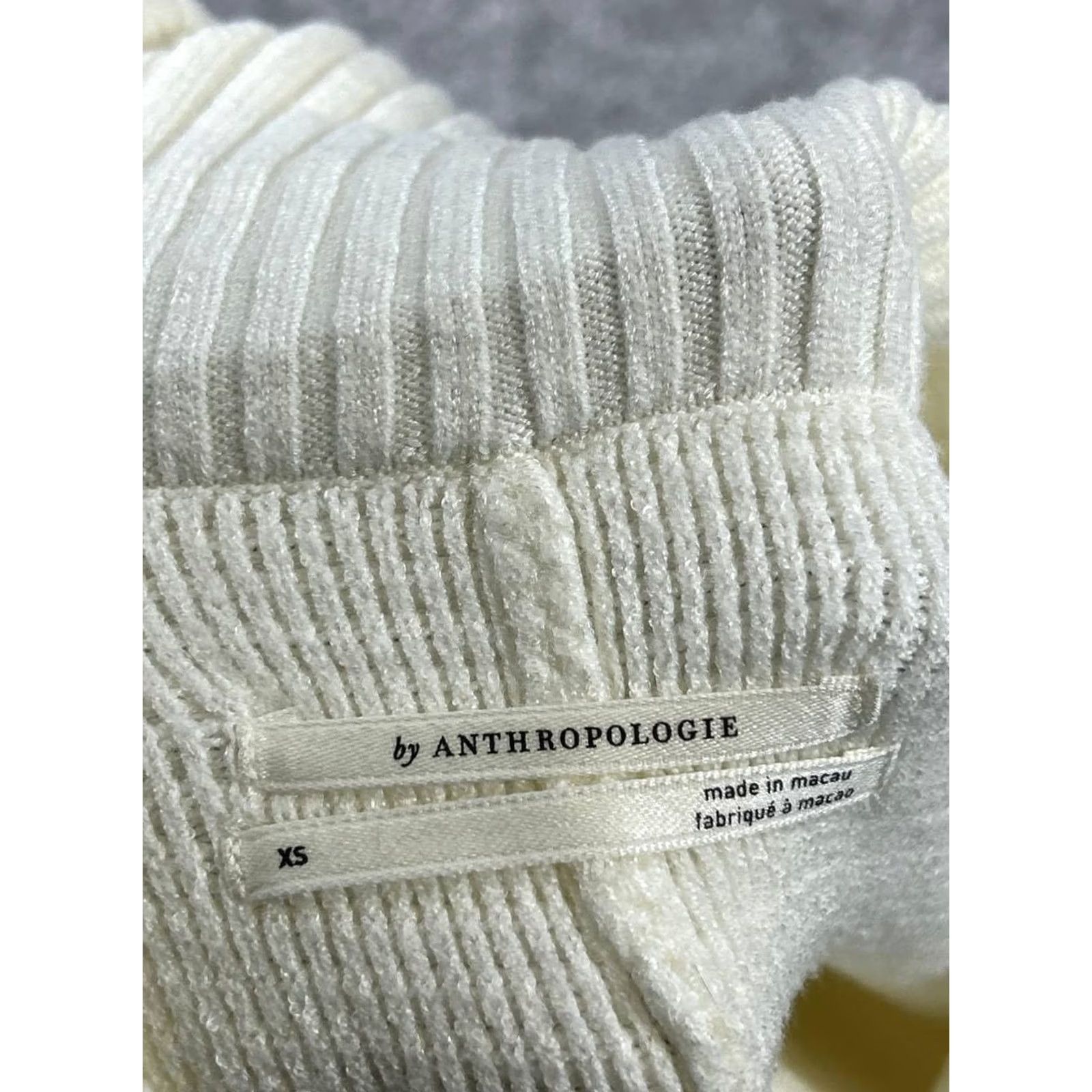 Anthropologie Anthropologie Sweater Womens XS Ivory Knit Open Front Cardigan Size XS / US 0-2 / IT 36-38 - 3 Thumbnail