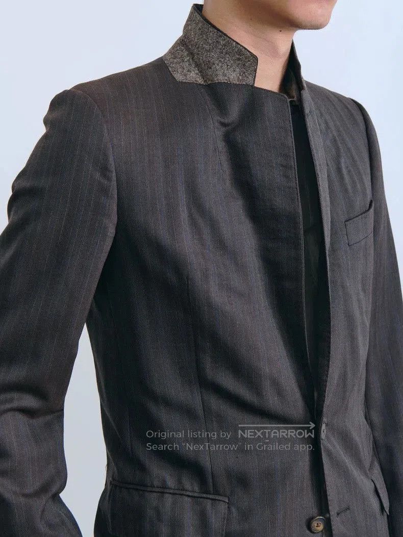 Dries Van Noten Dries Van Noten Brown Wool Stripe Blazer. Size US XS / EU 42 / 0 - 1 Thumbnail