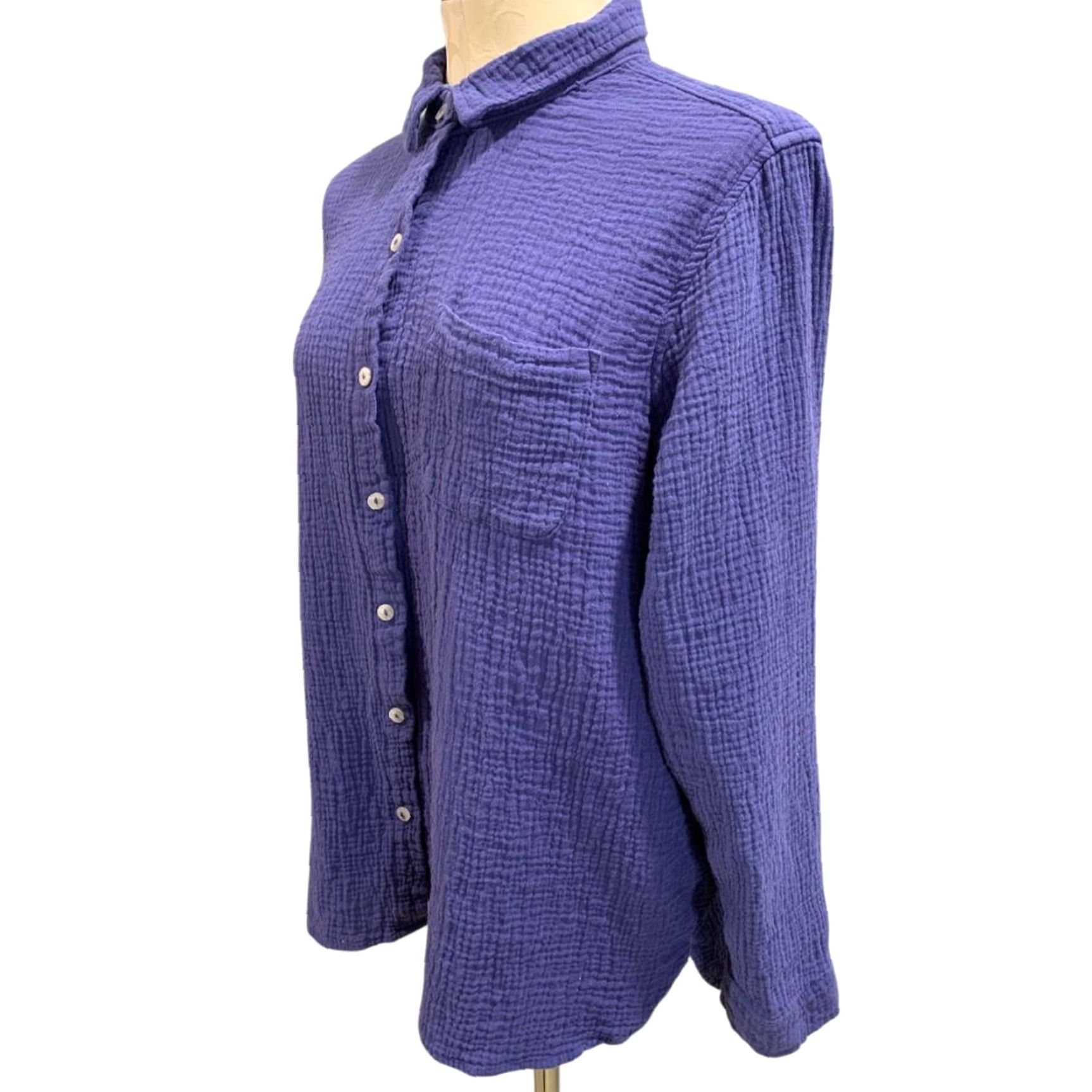 Jessica Simpson Jessica Simpson Button Up Shirt Purple Textured XL Womens Size XL / US 12-14 / IT 48-50 - 3 Thumbnail