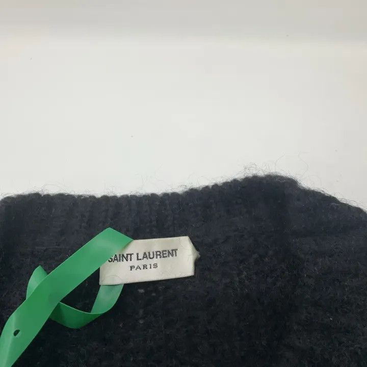 Saint Laurent Paris Saint Laurent Black Knit Sweater with Logo