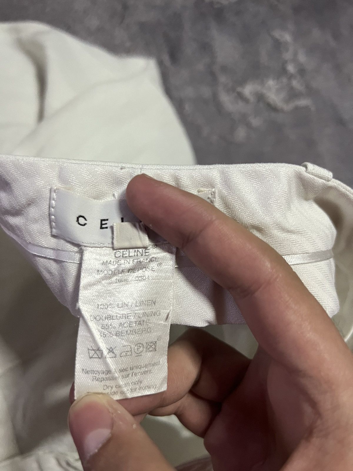 Celine Vintage 90s Celine Wide Fit Linen Trousers Pants Womens Size 28" / US 6 / IT 42 - 7 Thumbnail