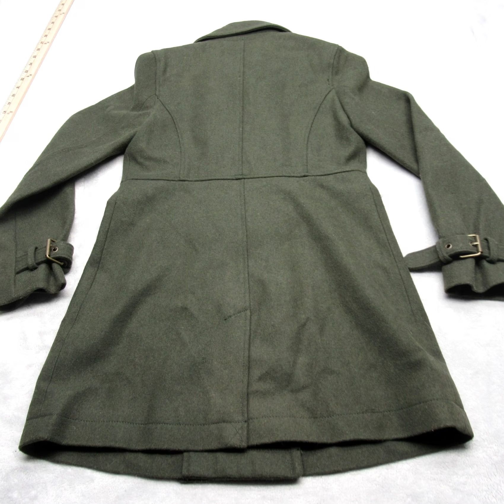 American Eagle Outfitters American Eagle Coat Wool Blend Double Breast Insulated Jacket Women Small Green Size S / US 4 / IT 40 - 3 Thumbnail
