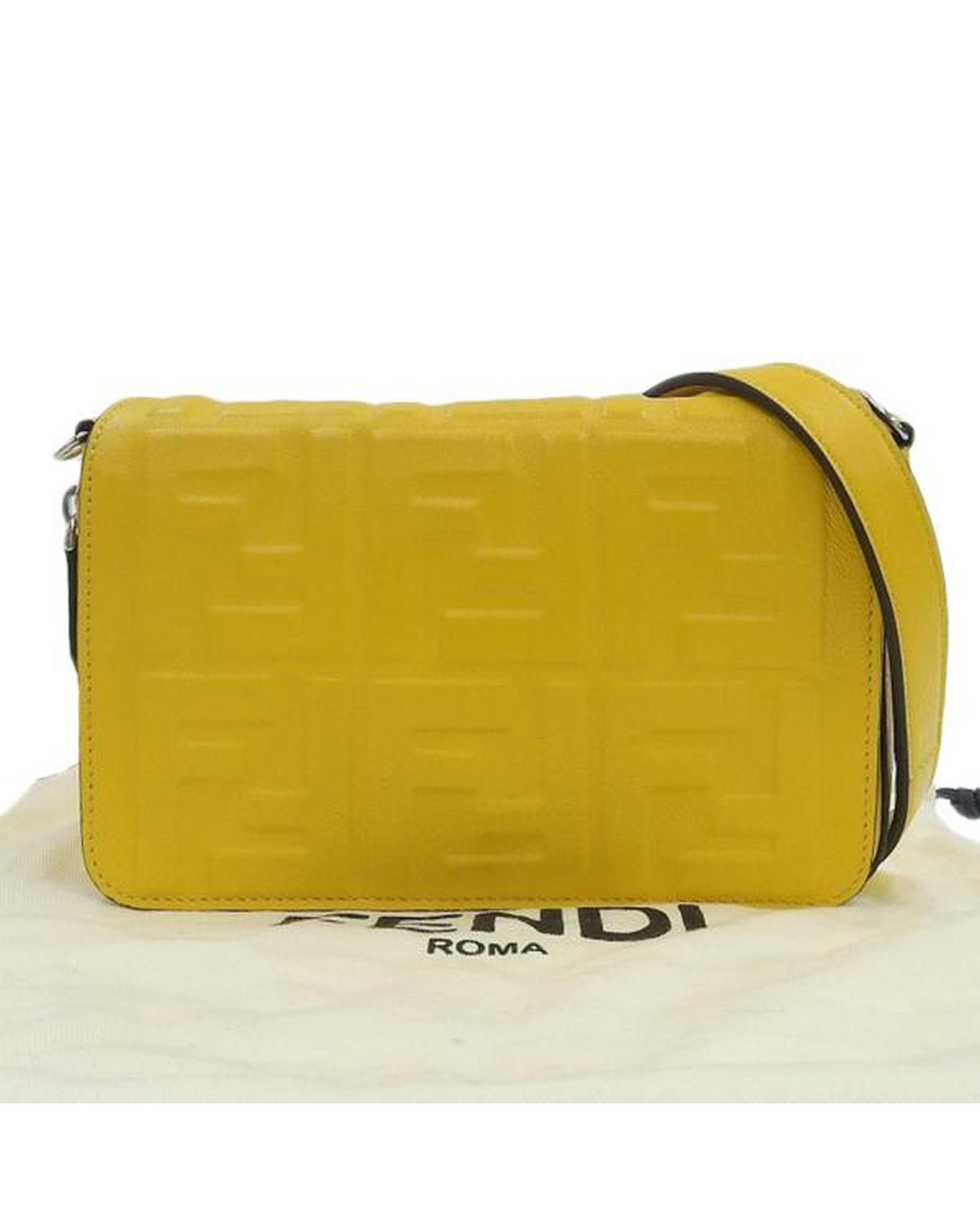image of Fendi Mini Expandable Flap Bag In Yellow, Women's
