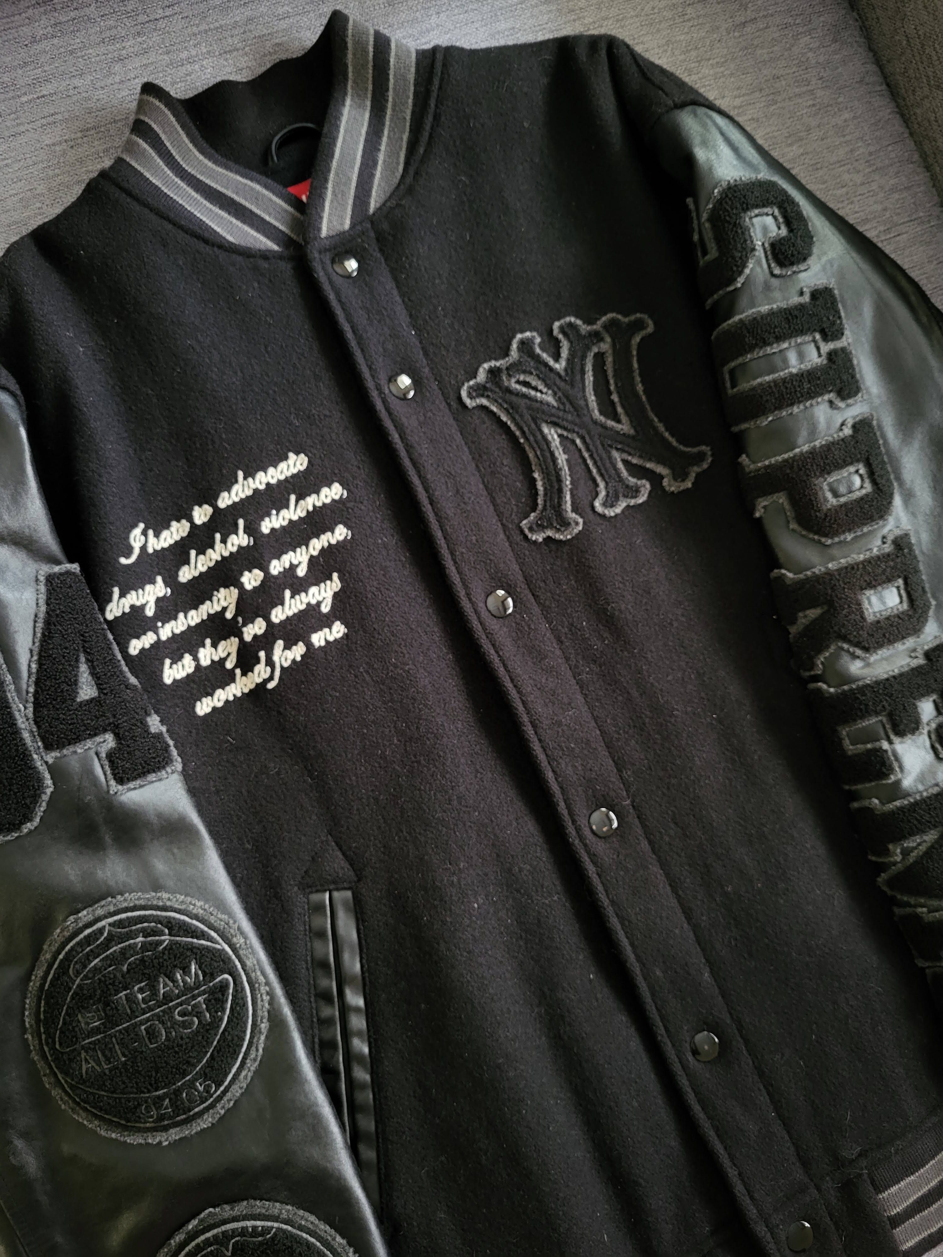 image of Supreme Hunter Thompson Varsity Jacket 2005 in Black, Men's (Size Large)