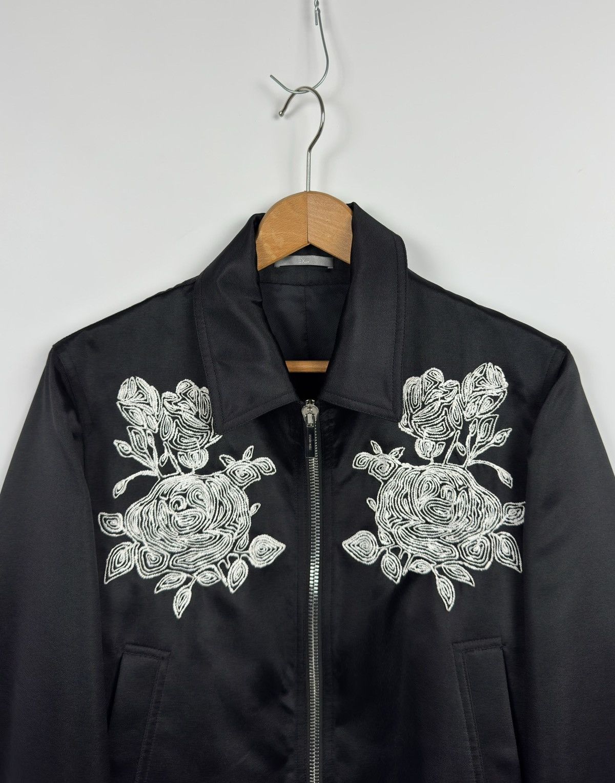 Dior Dior Homme Black Rose Embroidered Blouson Bomber Jacket Size US M / EU 48-50 / 2 - 2 Thumbnail