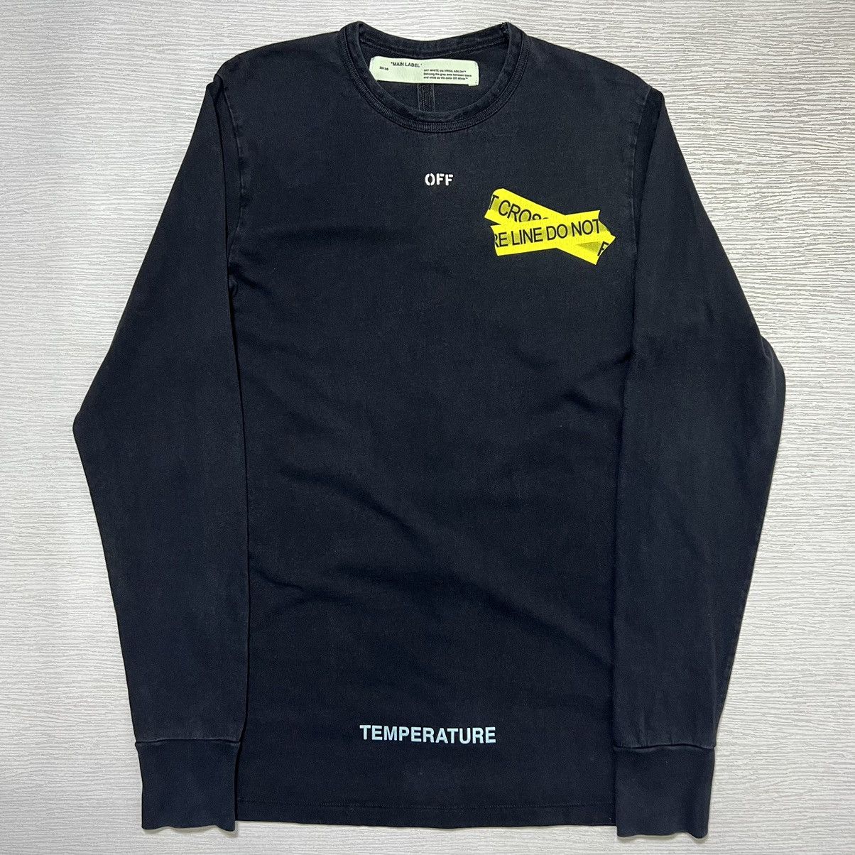 Off-White Off-White - Long Sleeve Firetape Tee Size US S / EU 44-46 / 1 - 2 Thumbnail