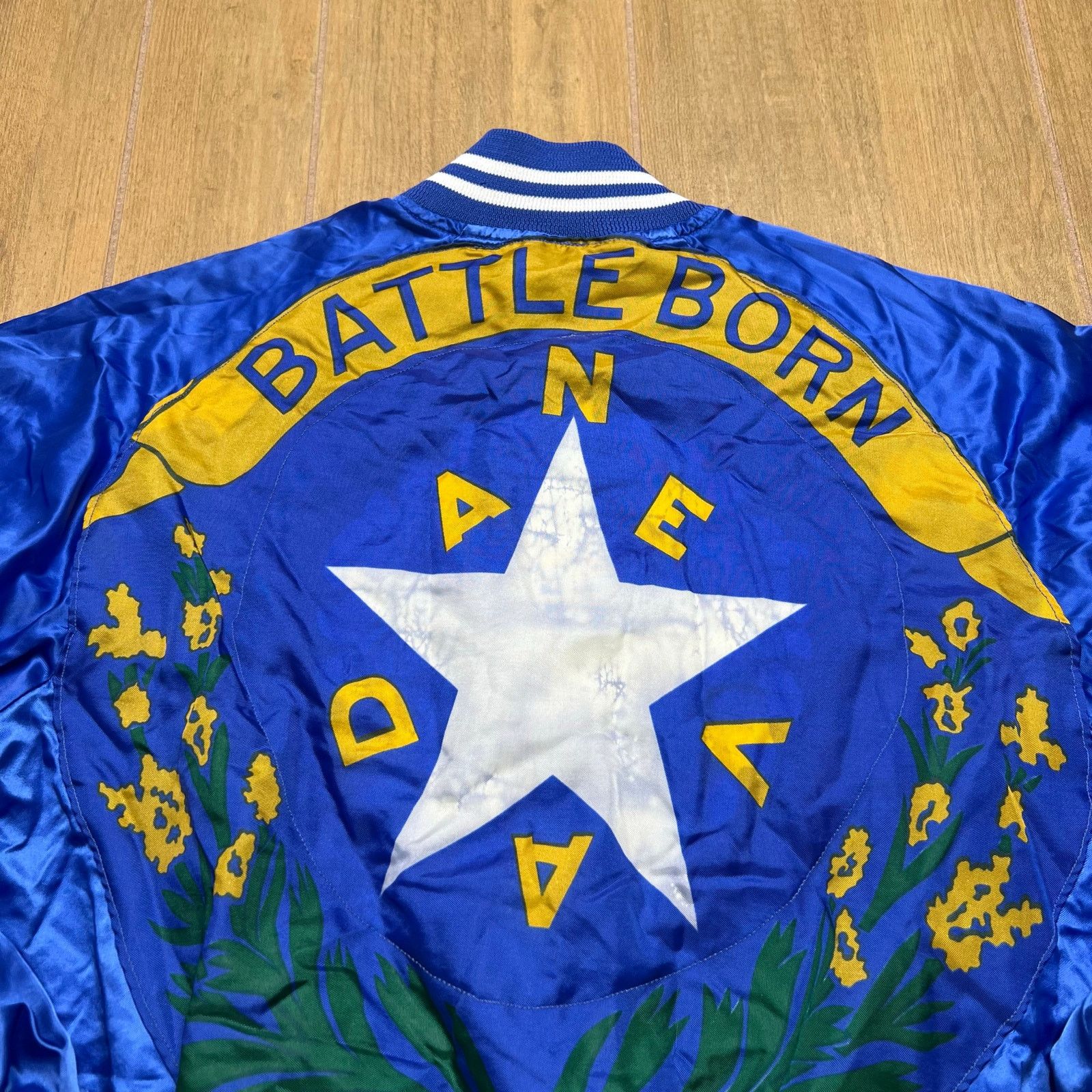 Vintage Vintage Nevada State Satin Jacket USA Blue Snap Bomber M Size US M / EU 48-50 / 2 - 9 Thumbnail