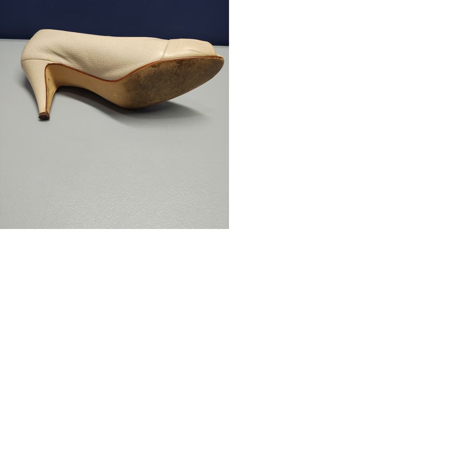 Vintage Enzo Angiolini Classic Pump Heels Tan Leather Peep Toe Slip On Womens Size 5.5M Size US 6 / IT 36 - 9 Thumbnail