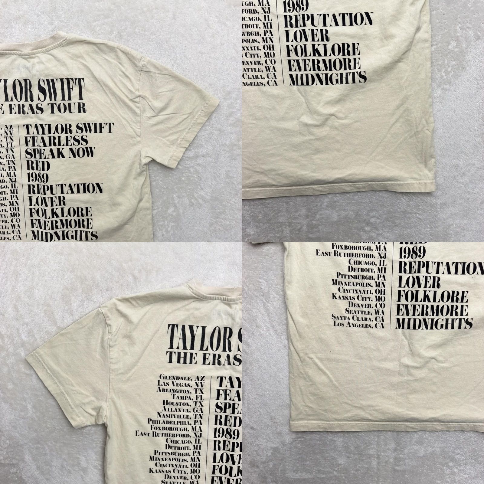 Vintage Taylor Swift Eras Tour Shirt Mens Medium White Tee Graphic Print Concert Dual Sided Crew Neck T-Shirt Size US M / EU 48-50 / 2 - 9 Thumbnail
