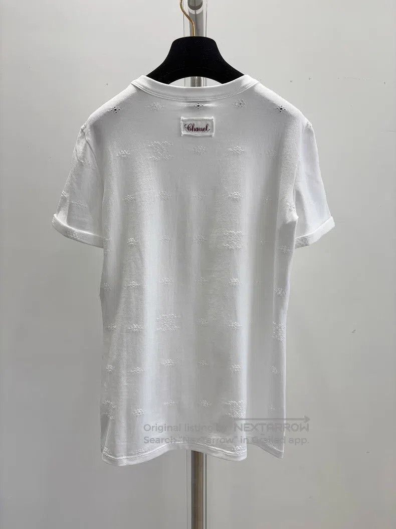 Chanel Chanel Hollow-out white short-sleeved T-shirt Size S / US 4 / IT 40 - 2 Thumbnail
