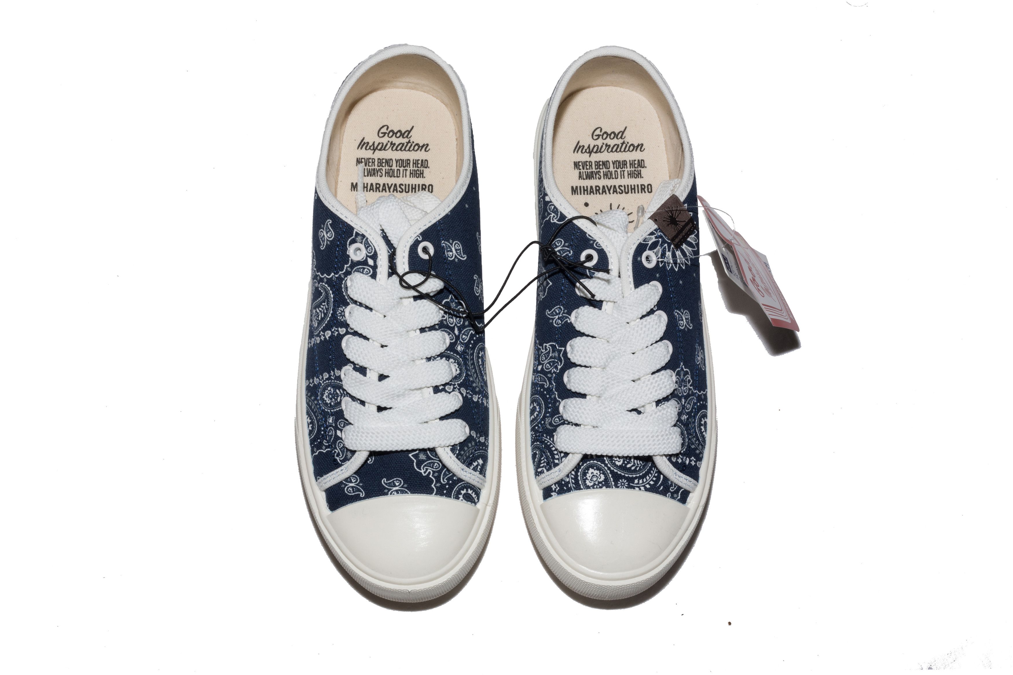 Maison MIHARA YASUHIRO Navy Paisley Lace Up Court Shoes Size US 8.5 / EU 41-42 - 6 Thumbnail