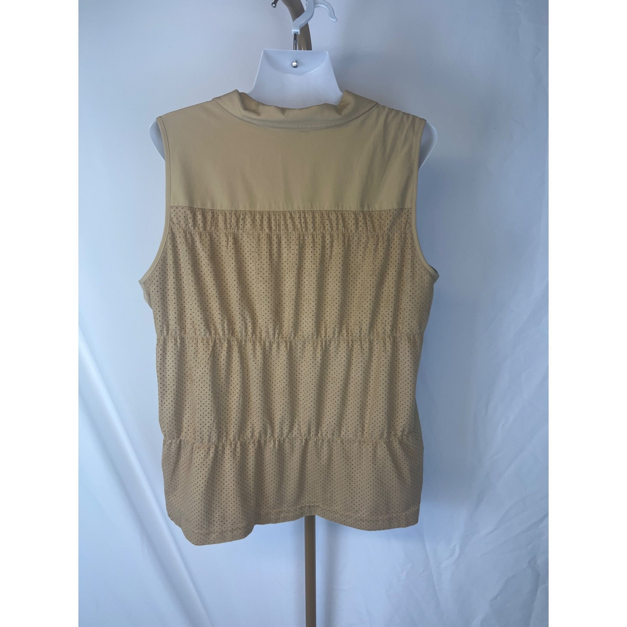 Chicos Chicos Zenergy Beige Perforated Zip-Up Vest Size 2 (L) With Size XS / US 0-2 / IT 36-38 - 2 Thumbnail