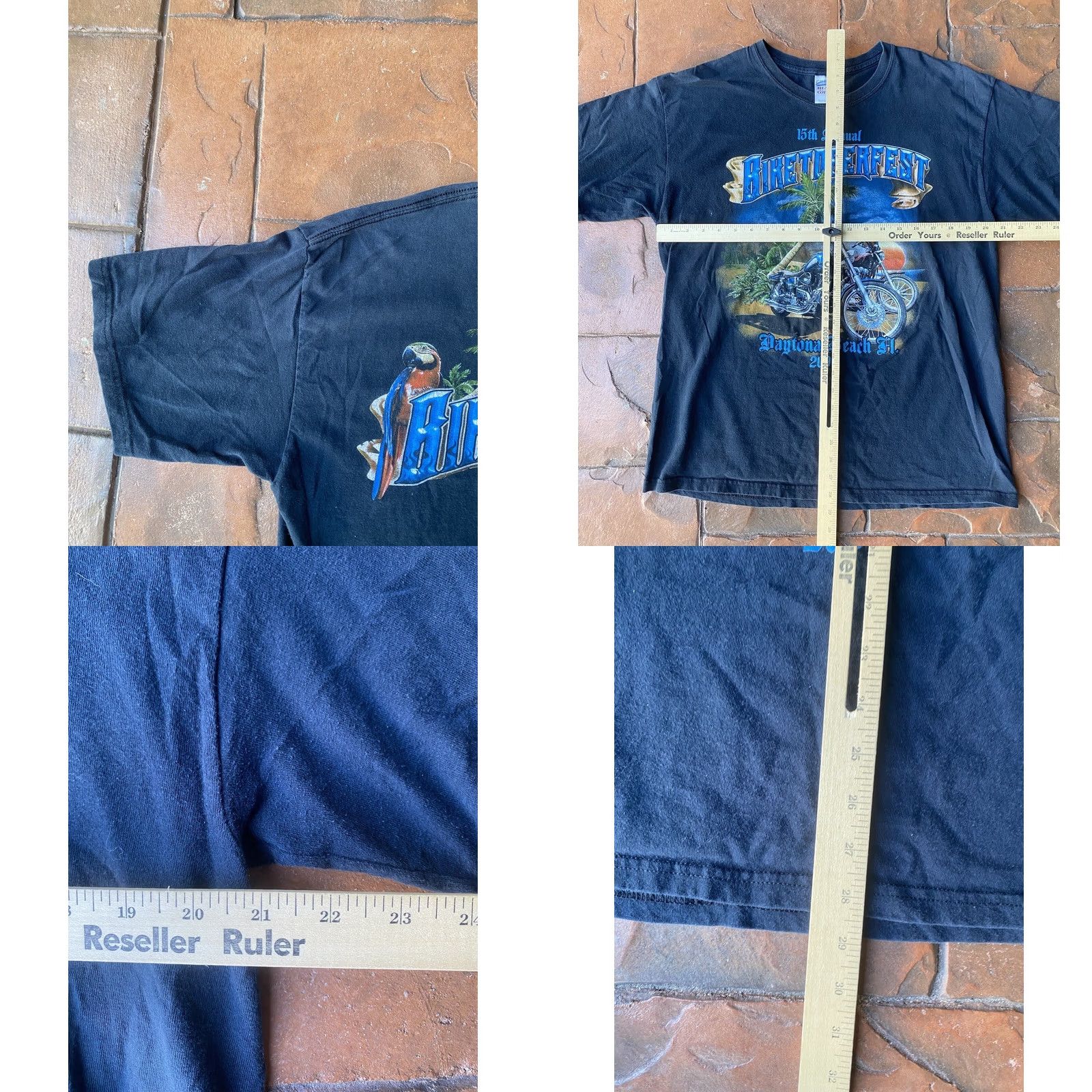 Gildan VINTAGE Y2K Biketoberfest Daytona Beach T Shirt Large Biker Motorcycle Shirt Mens Size US L / EU 52-54 / 3 - 8 Thumbnail