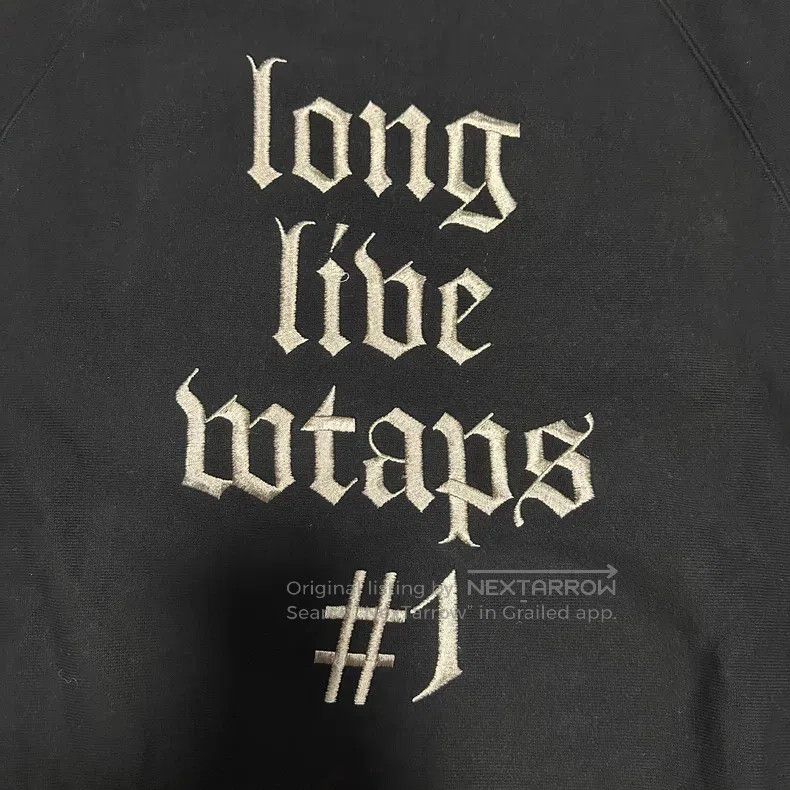 Wtaps Wtaps Black Embroidered Letter Thick Fleece Sweatshirt Size US S / EU 44-46 / 1 - 3 Thumbnail