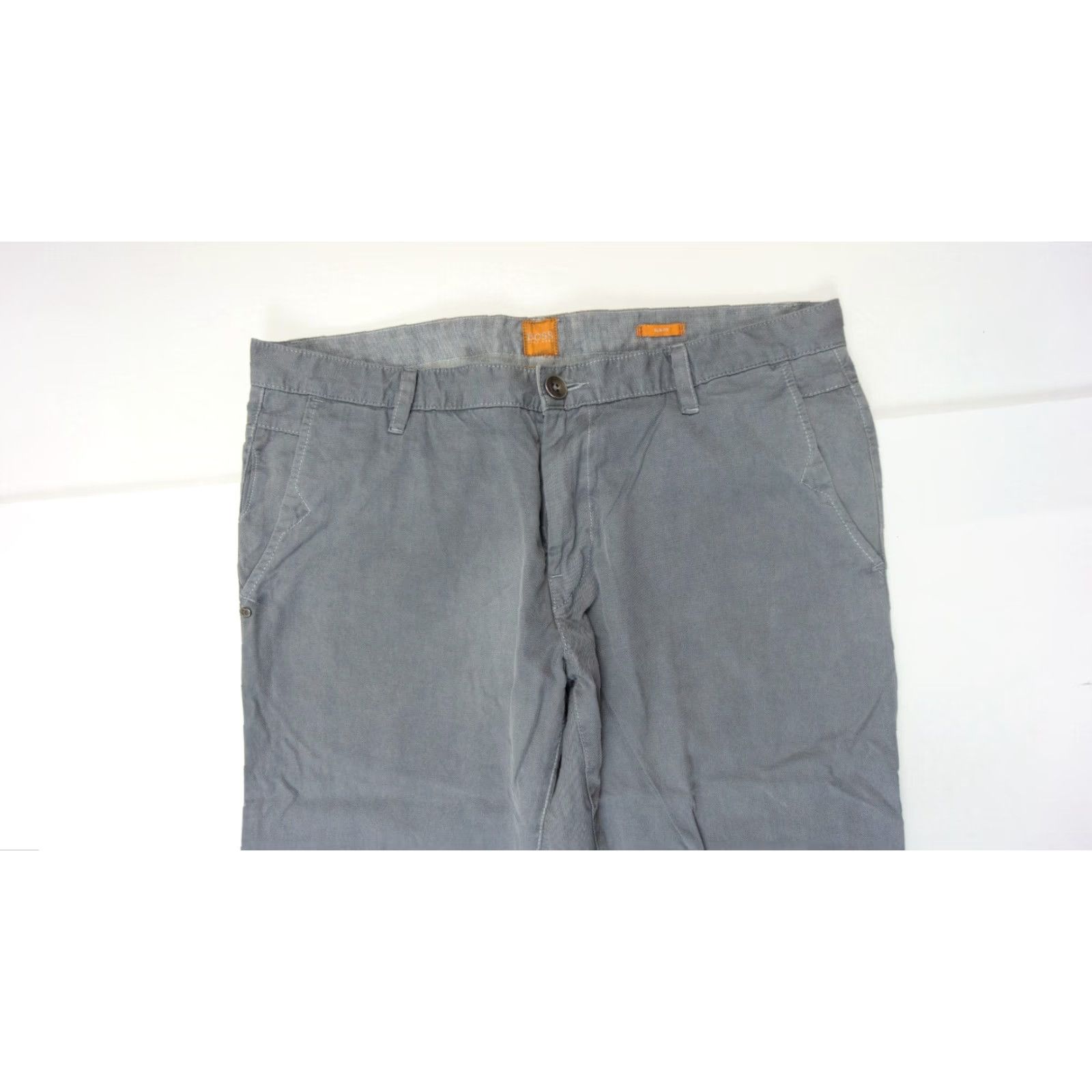 Vintage Hugo Boss Pants Mens 38R Gray Khaki Slim Fit Casual Trousers Size US 38 / EU 54 - 2 Thumbnail