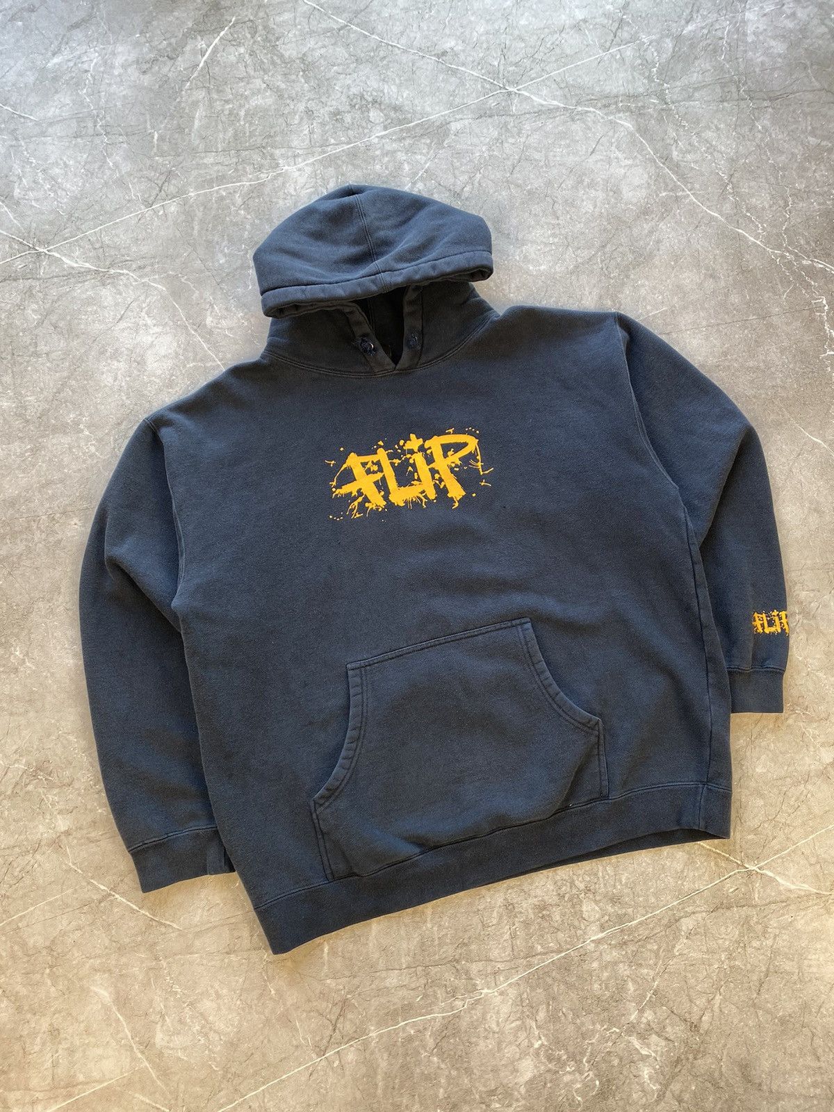 Flip Skateboards × Hook-Ups Vintage Y2K Flip Skateboarding Big Centre Logo Blue Hoodie Size US M / EU 48-50 / 2 - 1 Thumbnail
