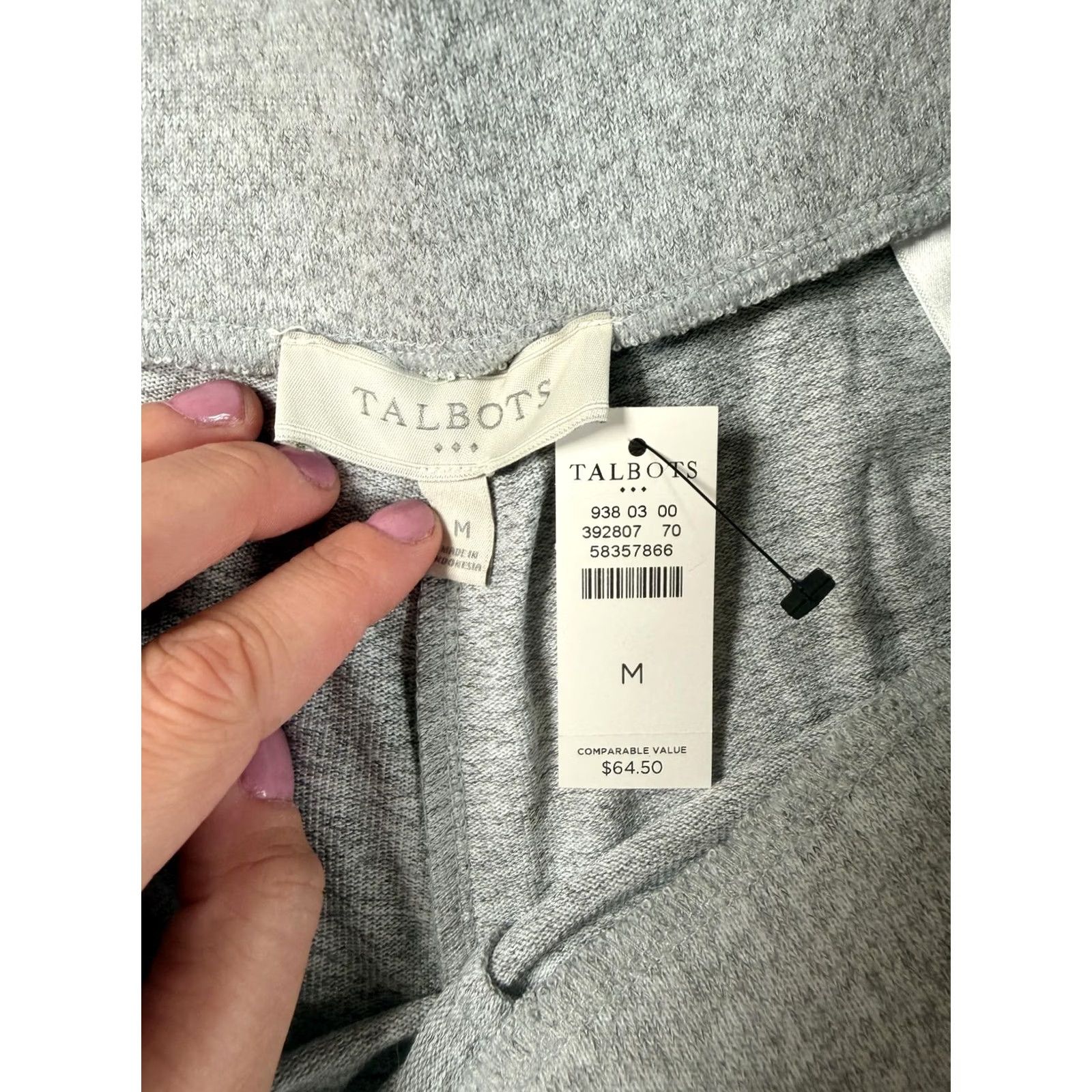 Talbots Talbots Lounge Set Womens M Gray Knit Cardigan Open Front Wide Leg Pants Set/Outfit/Two-Piece Casual Lounge Wear Size M / US 6-8 / IT 42-44 - 3 Thumbnail