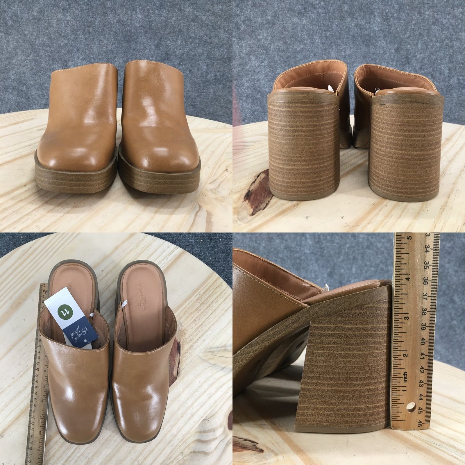 Vintage Universal Thread Heels Womens 11 Tan Mule Platform Slip On Chunky Block Heel Shoes Womens US 11 Brown Mule Platform Heel Size US 11 / IT 41 - 8 Thumbnail