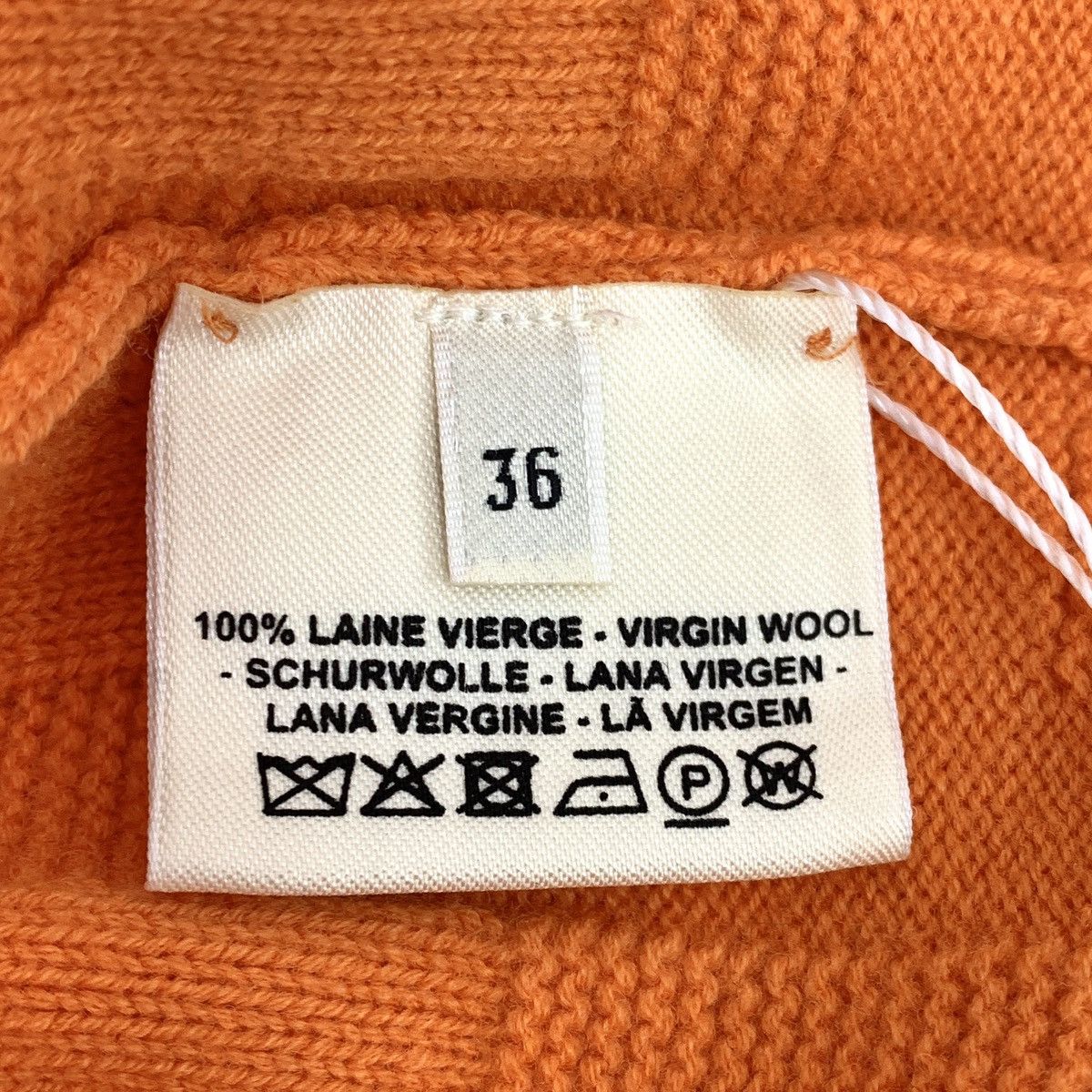 Hermes Hermes Orange Ribbed Wool Crew Neck Long Sleeve Knit Sweater Size XS / US 0-2 / IT 36-38 - 6 Thumbnail