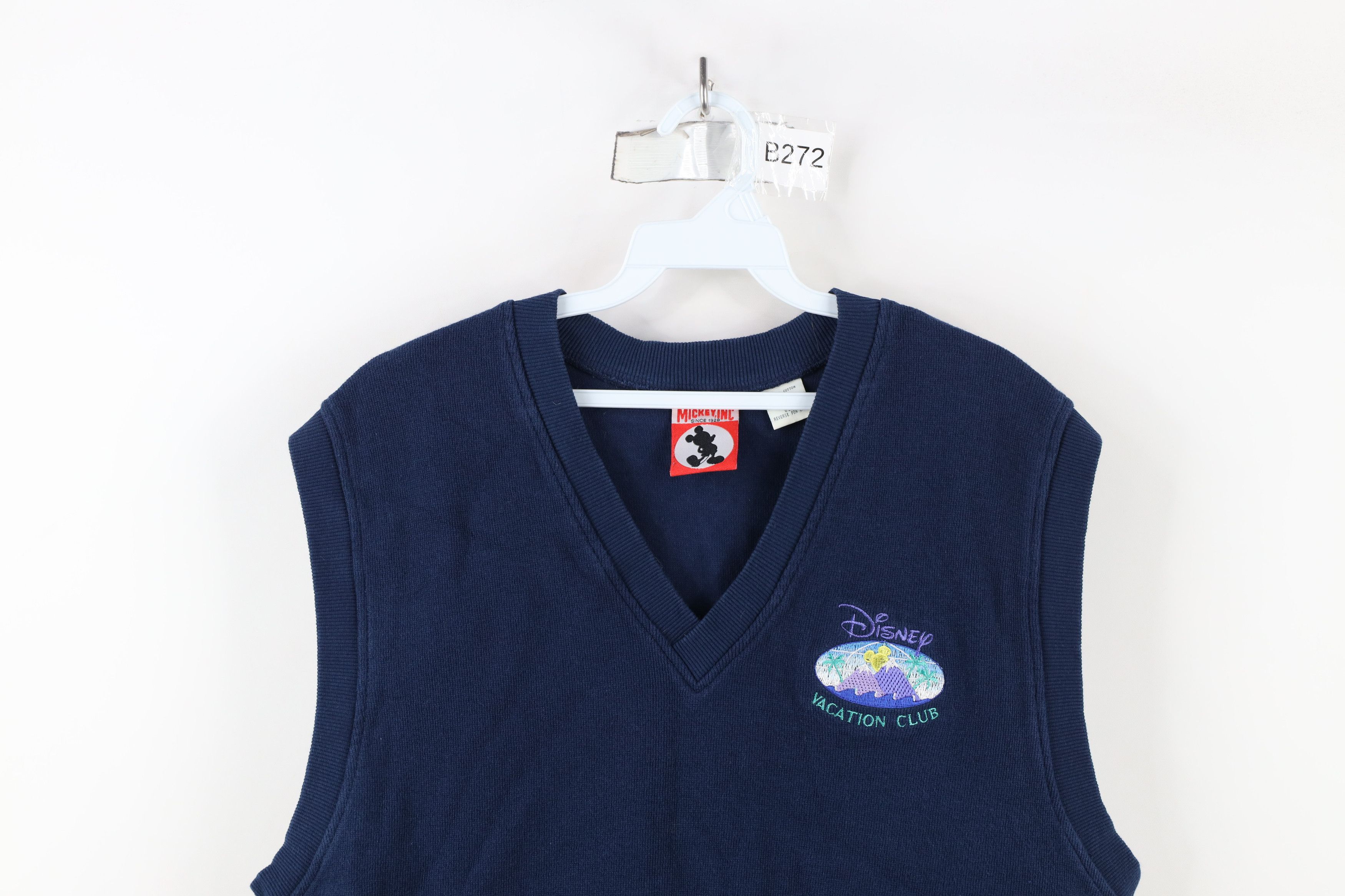 Disney × Vintage Vintage 90s Disney Club Cotton Ribbed Knit Sweater Vest USA Size US XL / EU 56 / 4 - 2 Thumbnail