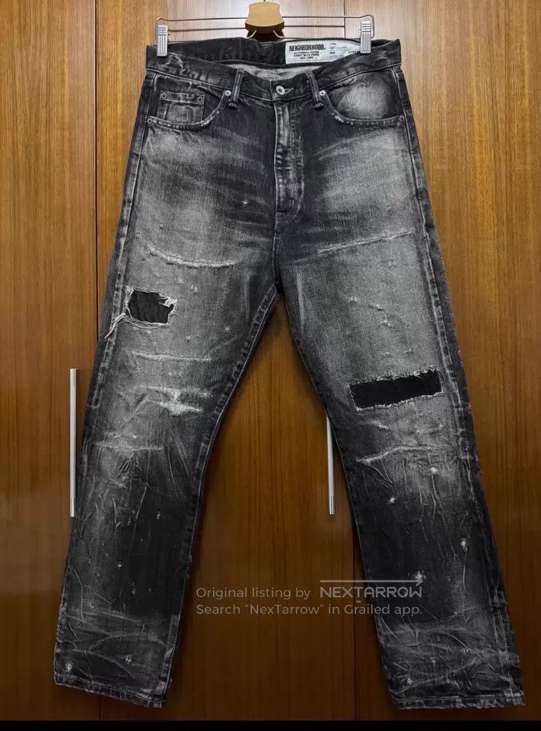 Neighborhood Neighborhood size M Washed Distressed Cut Denim Pants Size US 27 - 1 Thumbnail