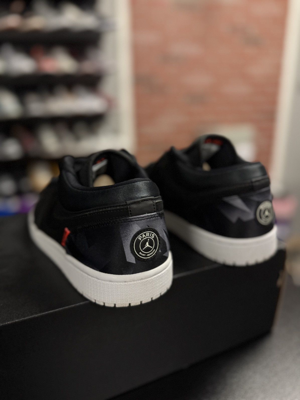Jordan Brand × Nike Jordan 1 Low PSG Paris RARE Size 11 Black 🧼 Size US 11 / EU 44 - 6 Thumbnail