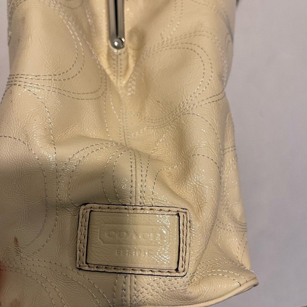 Coach Coach F15658 SV/WT Medium Satchel Handbag - SV Yellow Size ONE SIZE - 8 Thumbnail