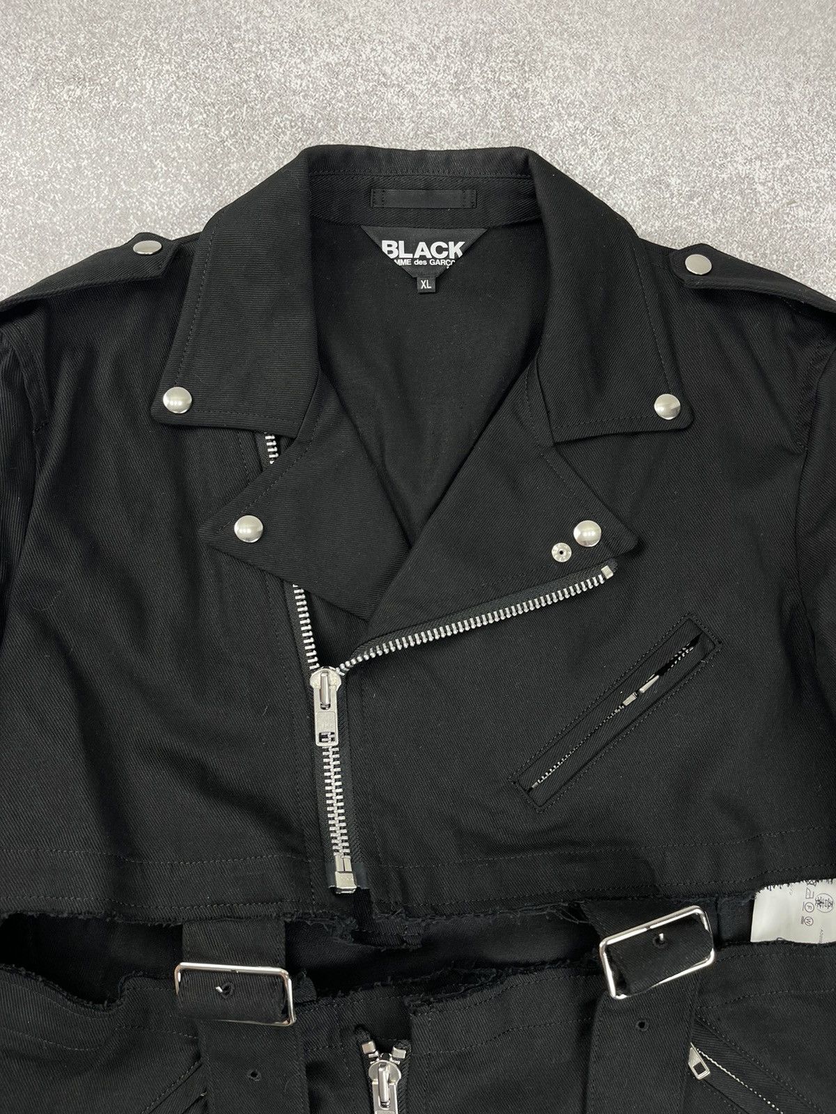 Comme des Garcons × Comme des Garcons Black × Japanese Brand Comme des Garcons Black Bondage Biker Moto Jacket Men’s Size US XL / EU 56 / 4 - 5 Thumbnail