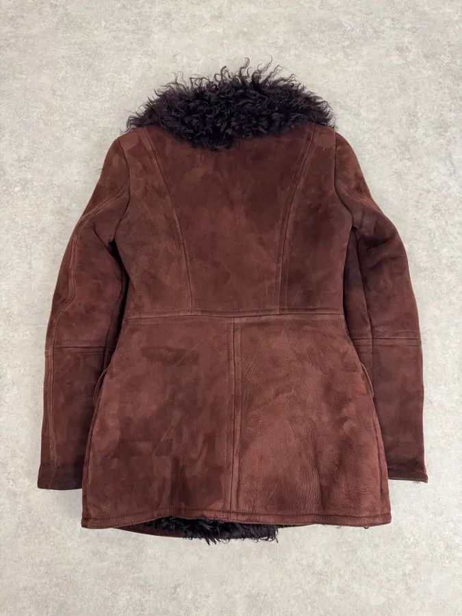 Gucci 2000s Gucci Brown Shearling Leather Buttoned Jacket Size S / US 4 / IT 40 - 7 Thumbnail