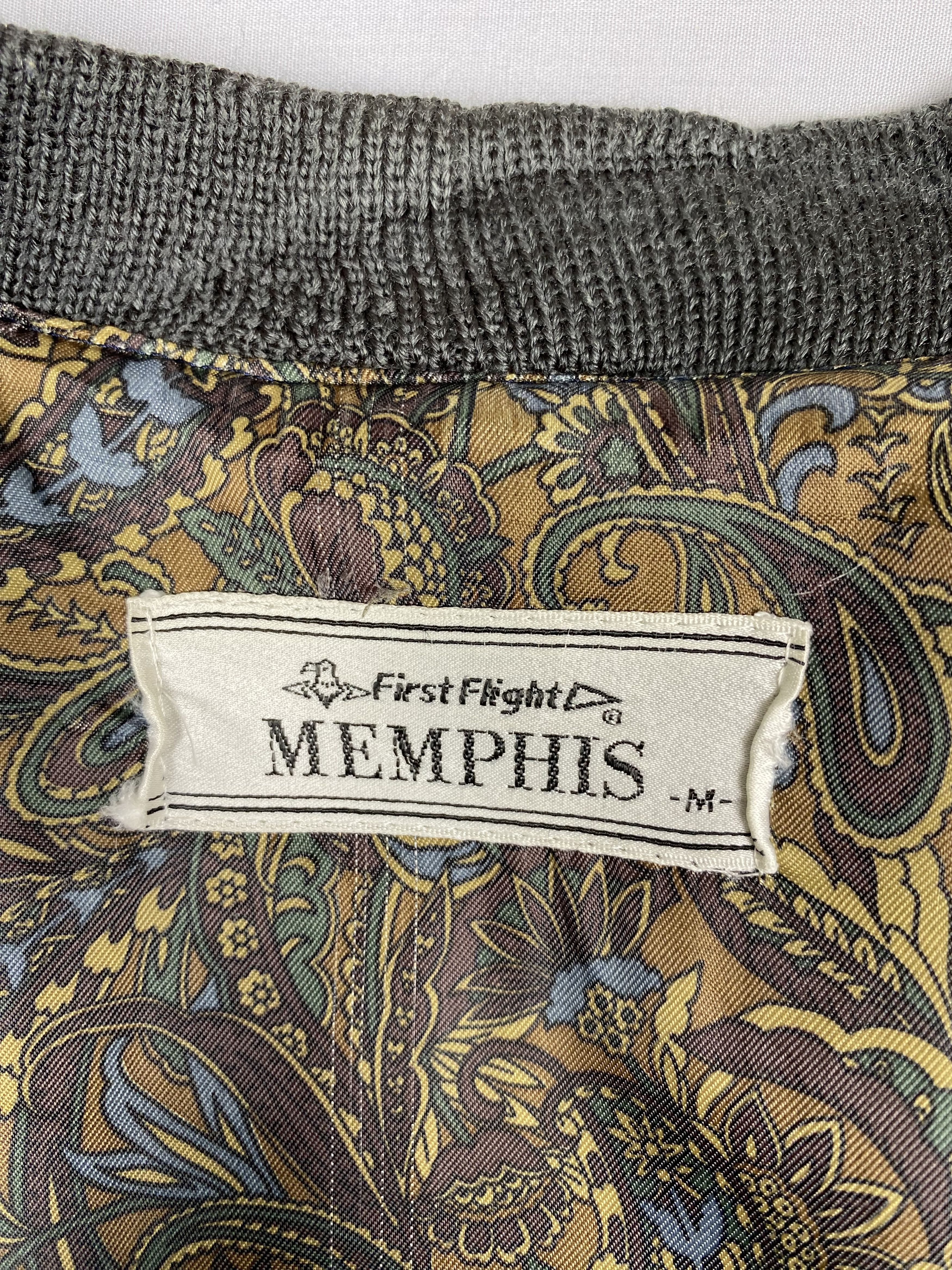 Japanese Brand Vintage Memphis Velvet Half-Button Jacket (Camo) Size US M / EU 48-50 / 2 - 8 Thumbnail