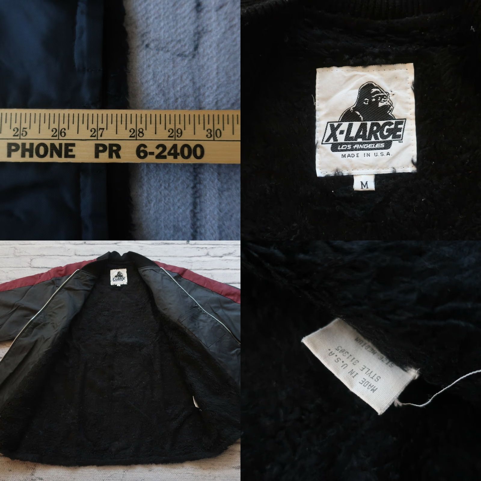 X-LARGE Vintage X-Large Los Angeles Jacket Men Medium Black Made in USA Streetwear Skate 90s Size US M / EU 48-50 / 2 - 8 Thumbnail