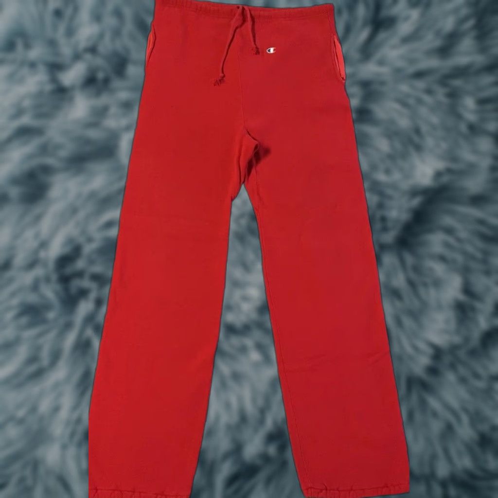 Champion VINTAGE Champion Sweatpants Reverse Weave 80s 90s Faded Red United States Men's L Warmup Pants School PUPEASUASU Size US 33 - 1 Thumbnail