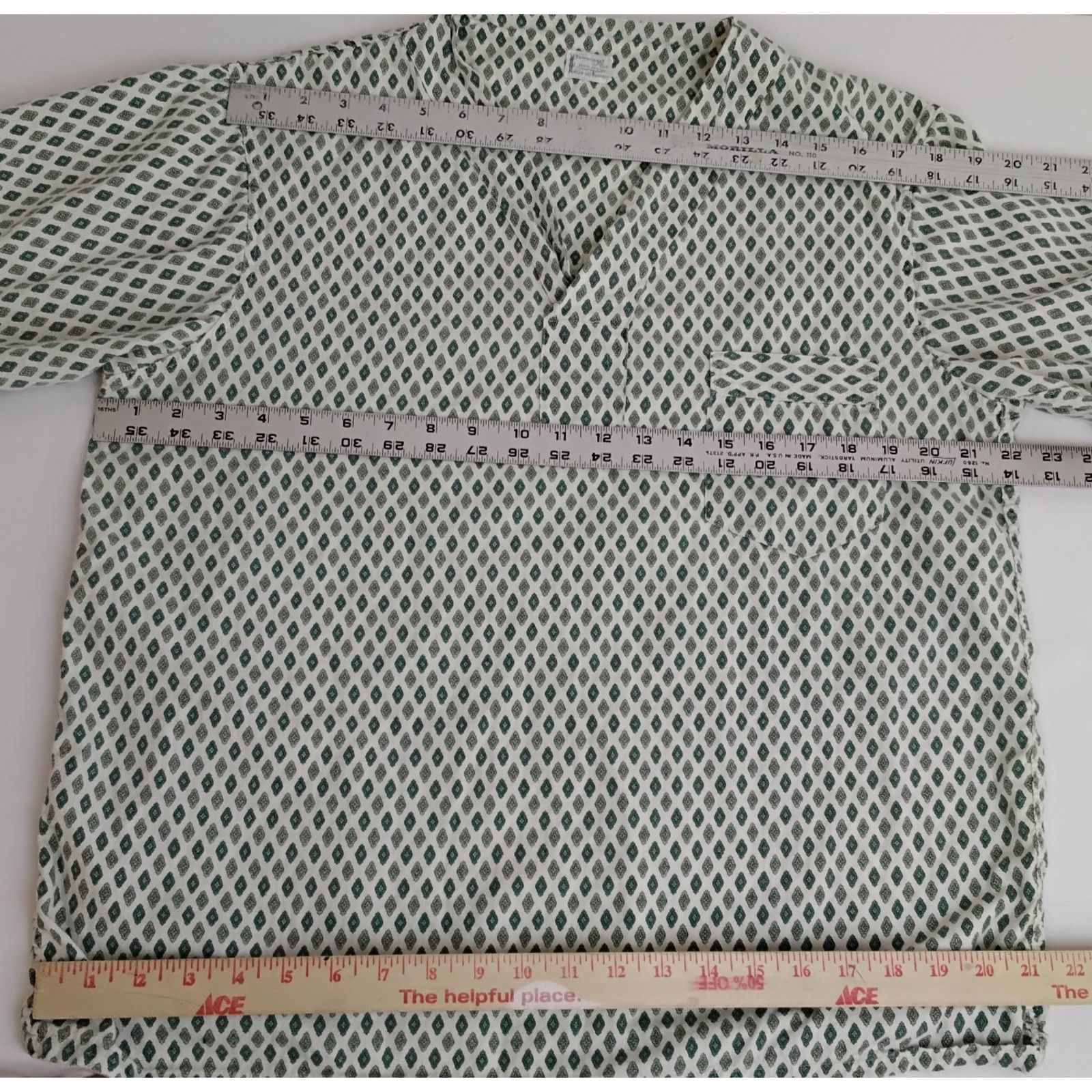 Towncraft Towncraft Penney Deep V Shirt Men's M White Green VTG '60s Size US M / EU 48-50 / 2 - 6 Thumbnail