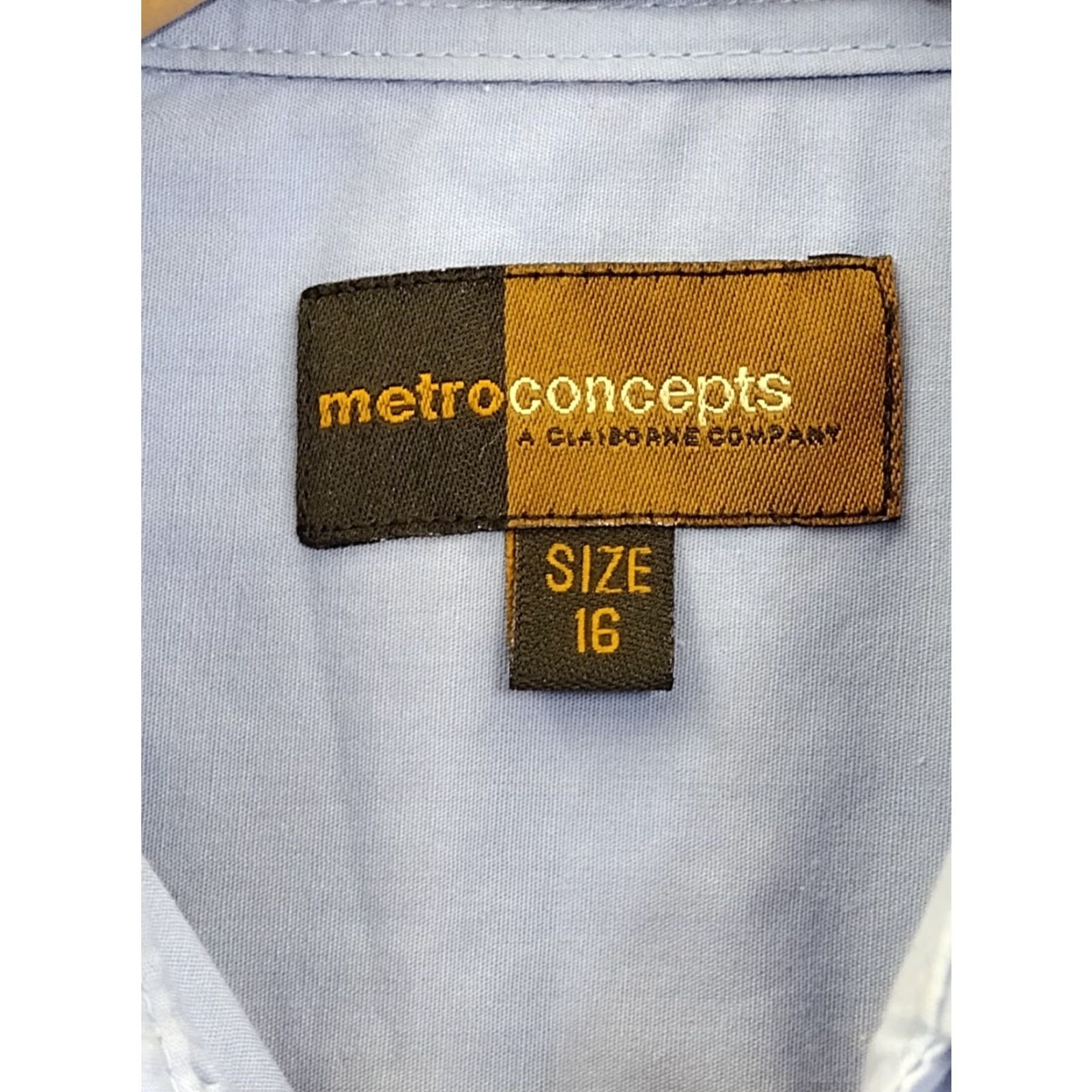 Vintage metroconcepts Women's Dress Shirt Size 16 Blue Long Sleeve Size XXL / US 16-18 / IT 52-54 - 6 Thumbnail