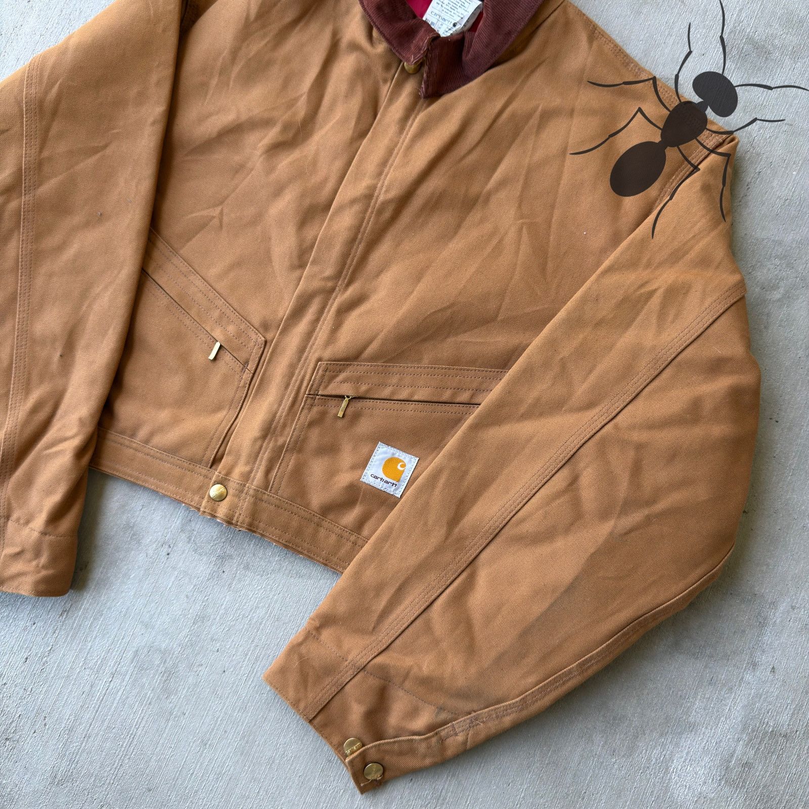 Carhartt × Vintage Carhartt brown cropped Detroit style work wear jacket Size US XL / EU 56 / 4 - 4 Thumbnail