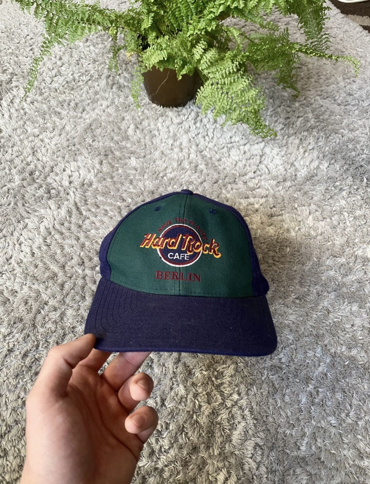 Hard Rock Cafe 00s Vintage Hard Rock Cafe Berlin Save The Planet Hat Cap Size ONE SIZE - 3 Thumbnail