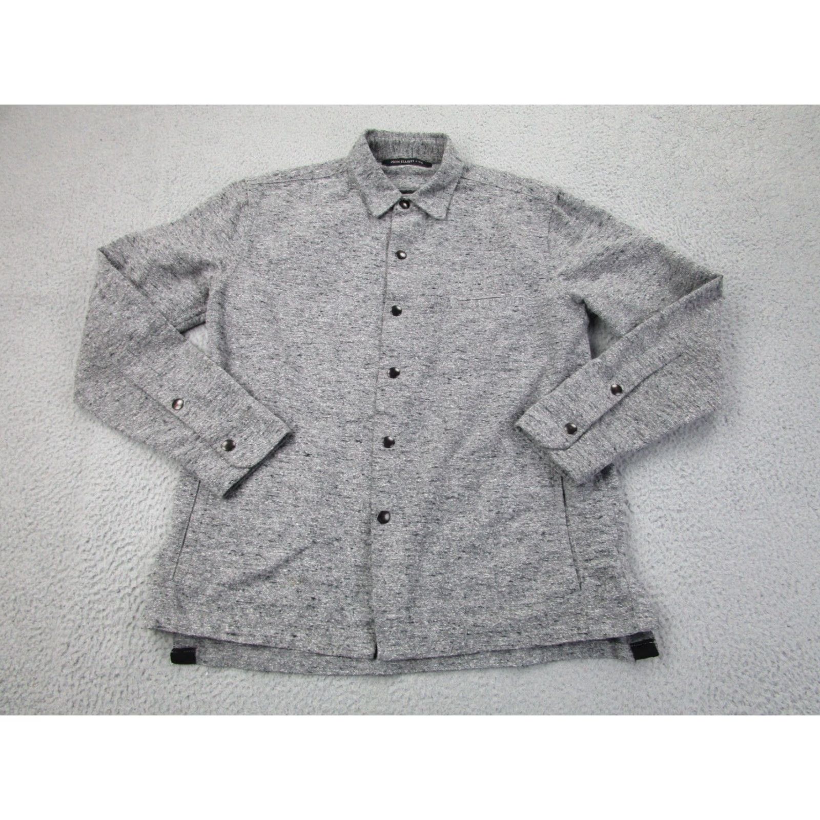 John Elliott John Elliott Shirt Mens M Gray Tweed Flannel Snap Button Shacket Indie Made in United States Size US M / EU 48-50 / 2 - 2 Thumbnail