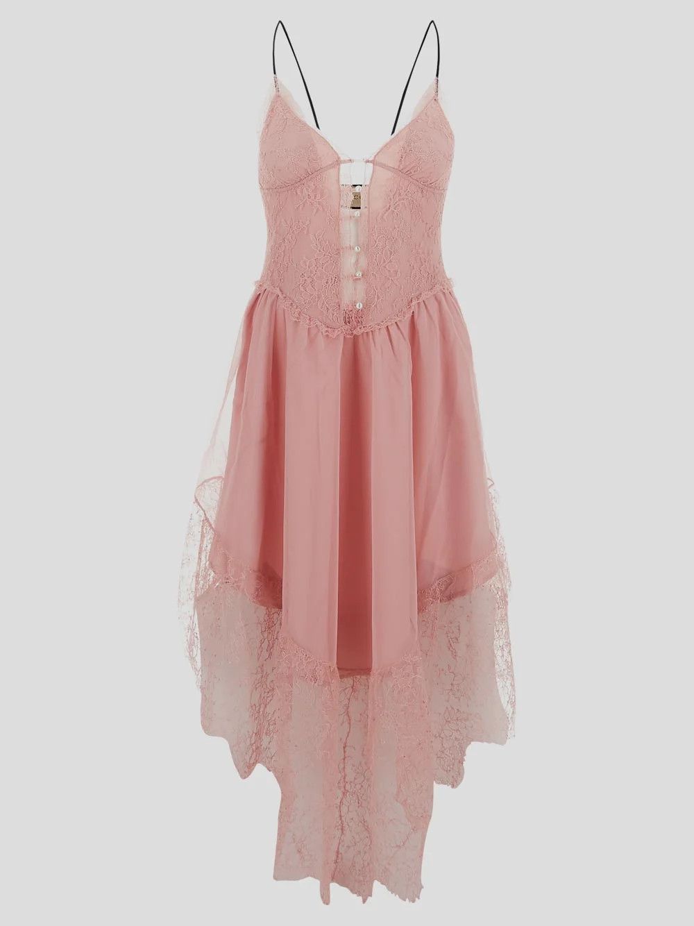 Gucci o1s1wg111025 Chiffon Lingerie Midi Dress in Pink Size XL / US 12-14 / IT 48-50 - 1 Thumbnail