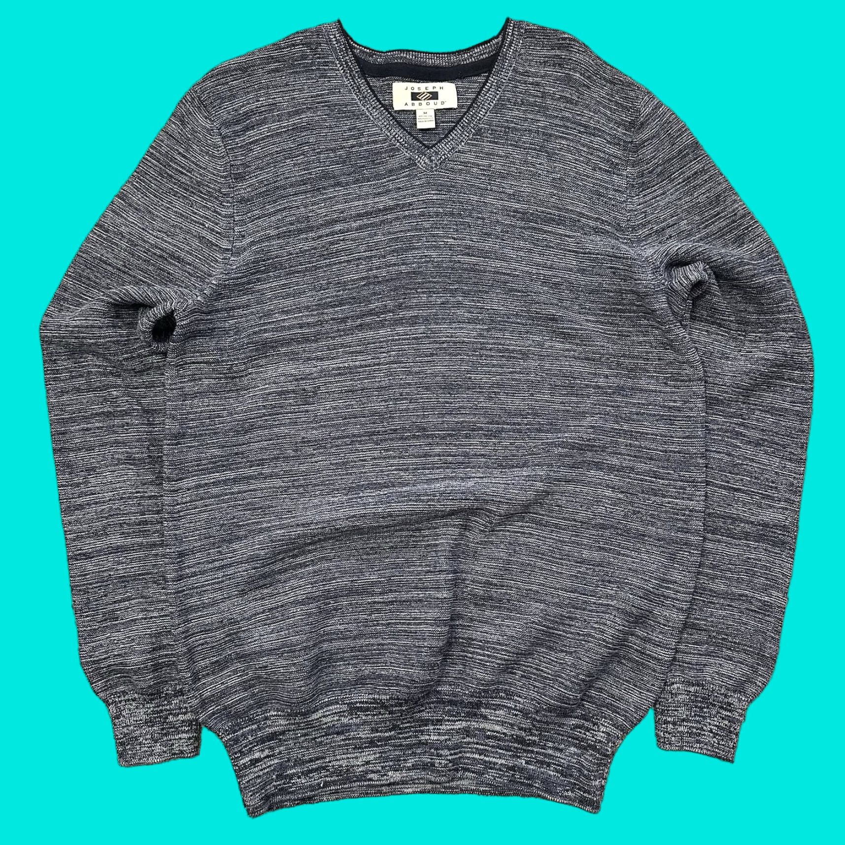 Joseph Abboud VINTAGE Joseph Abboud Sweater Mens M Knit V-Neck Pullover Heather Blue Long Sleeve Size US M / EU 48-50 / 2 - 1 Thumbnail