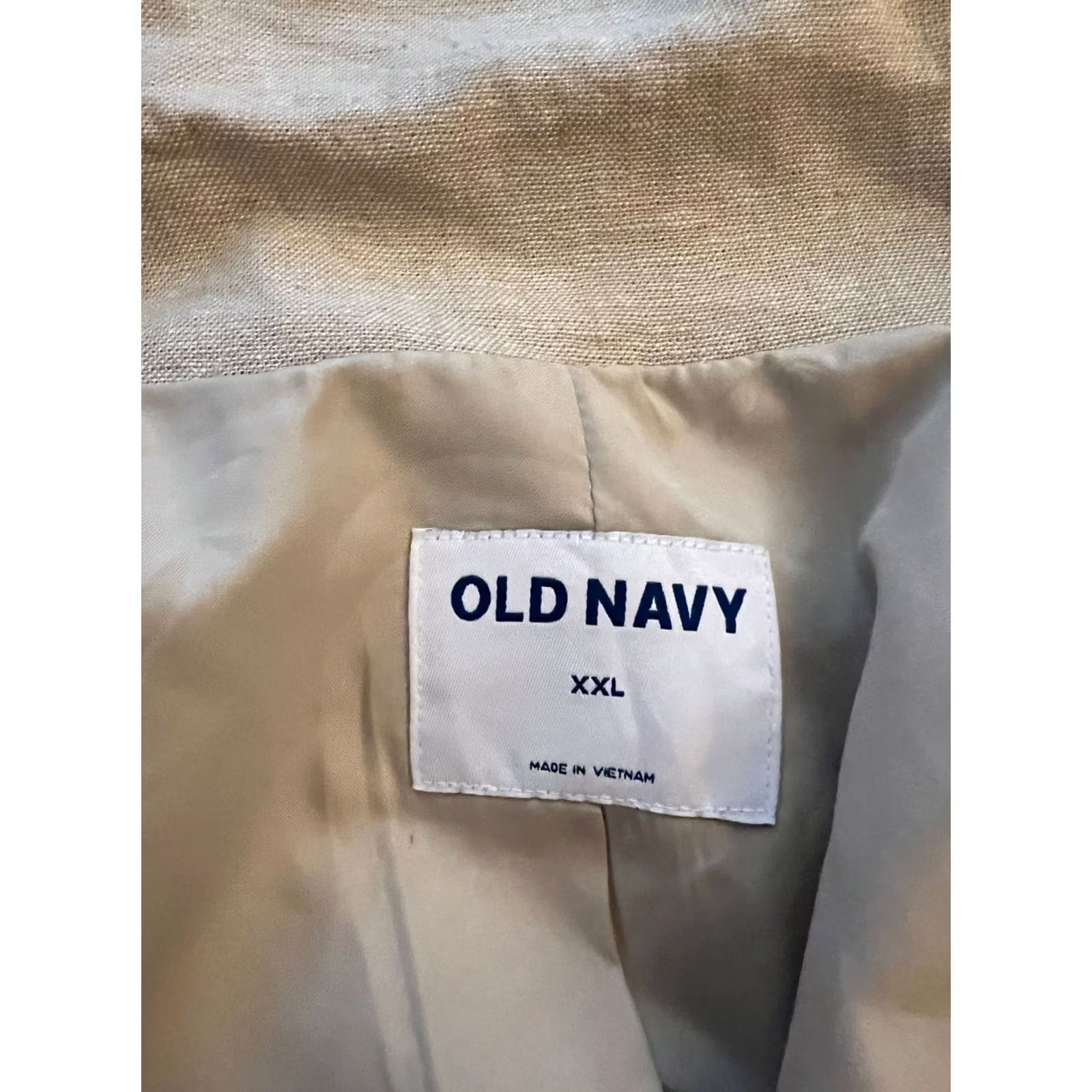 Old Navy Old Navy Blazer Women's XXL Beige Linen Blend Double Breasted Quiet Luxury Size XXL / US 16-18 / IT 52-54 - 2 Thumbnail